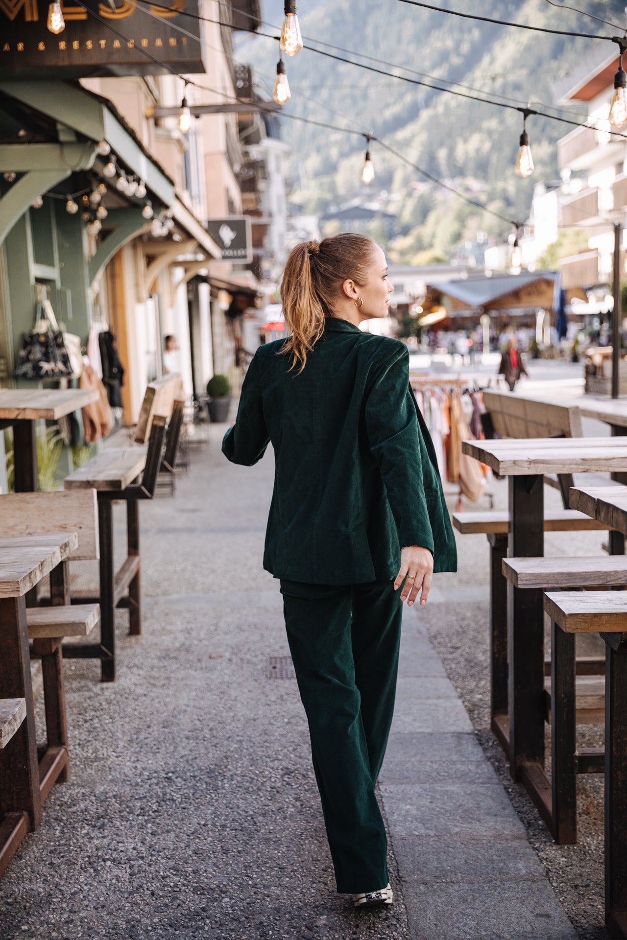Pantalon large taille basse Femme Agatha Velvet ponderosa pine | Freeman T. Porter