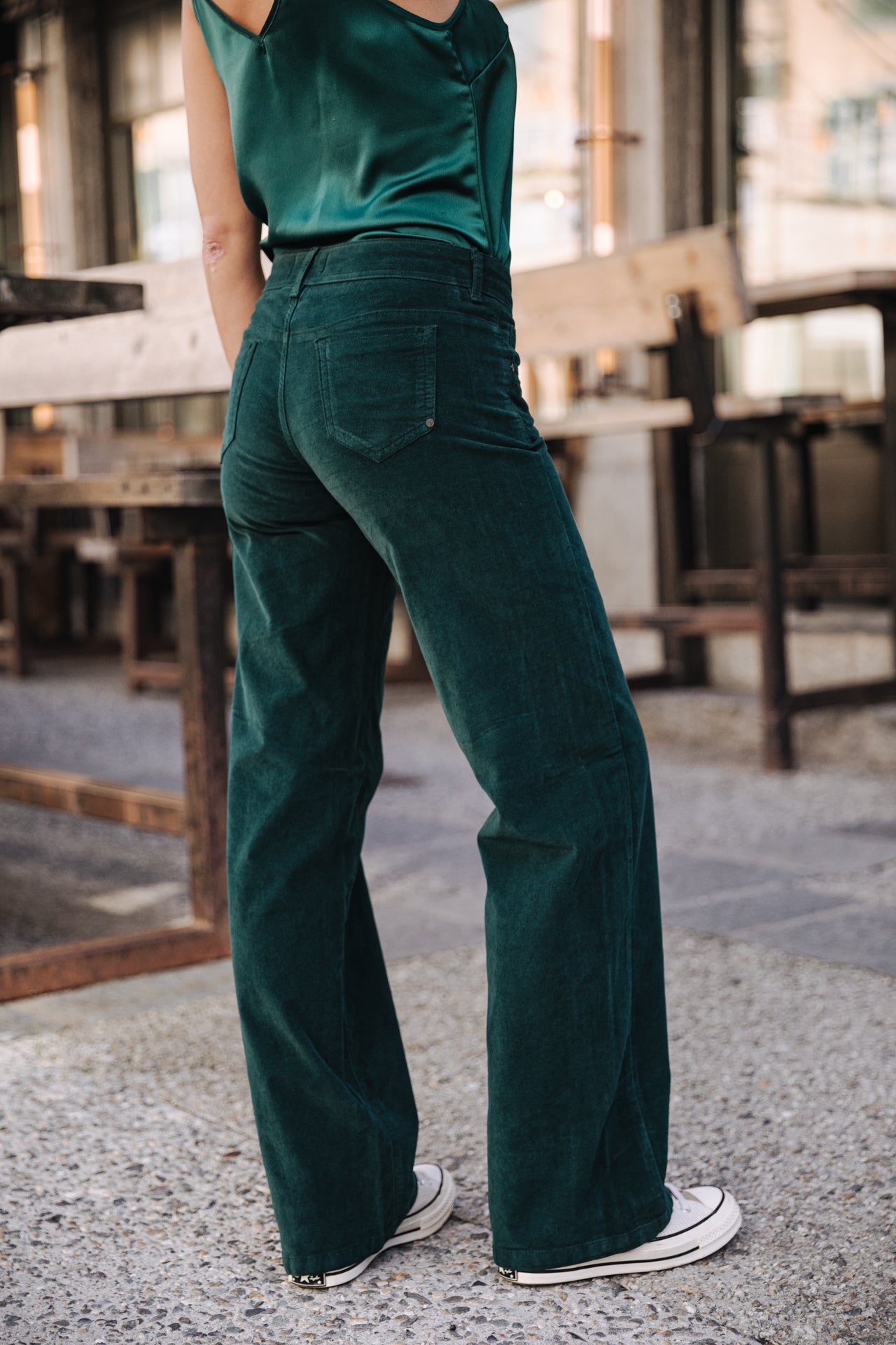 Pantalon large taille basse Femme Agatha Velvet ponderosa pine | Freeman T. Porter