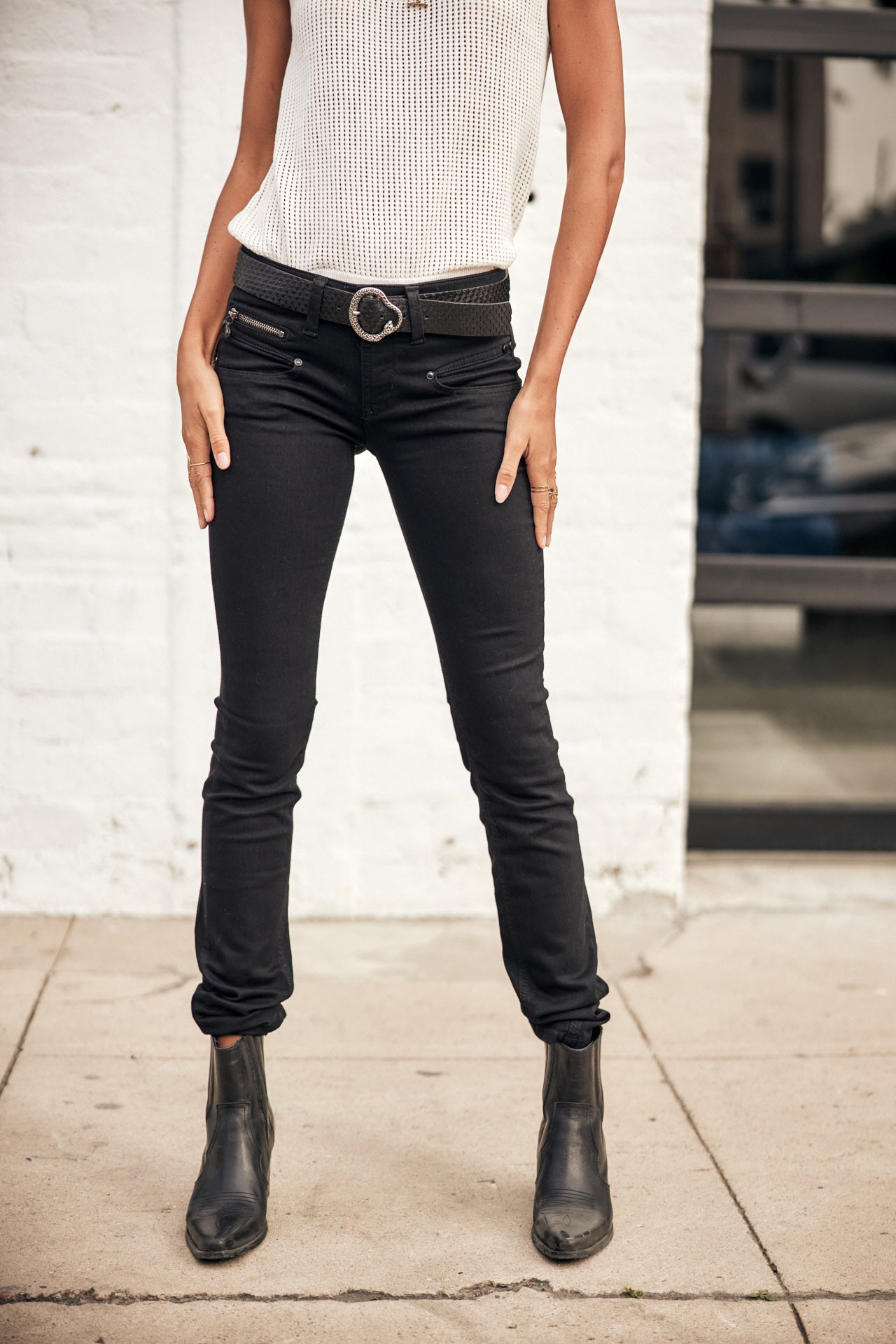 Jeans slim Femme Alexa Slim black | Freeman T. Porter