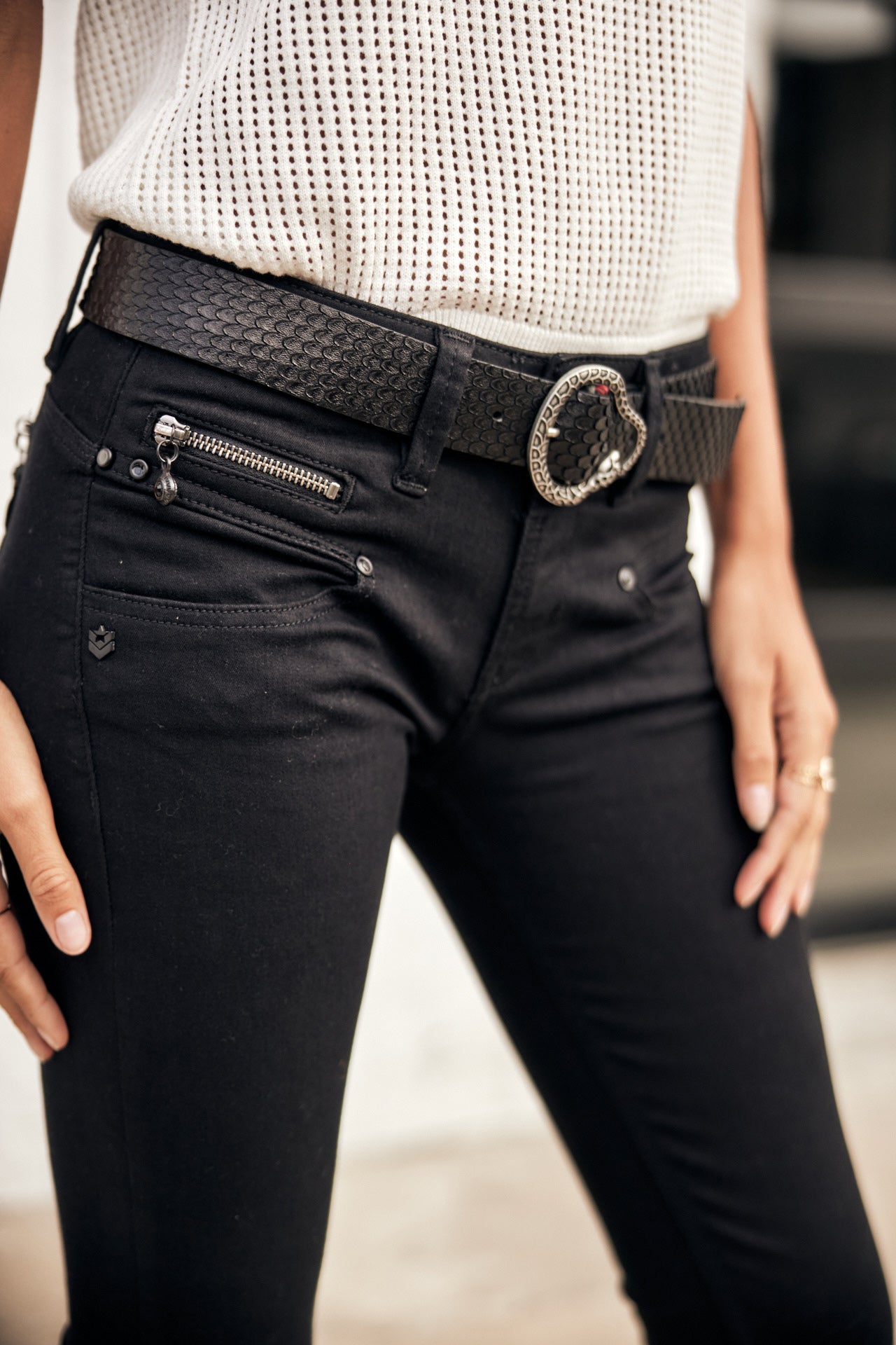 Jeans slim Femme Alexa Slim black | Freeman T. Porter