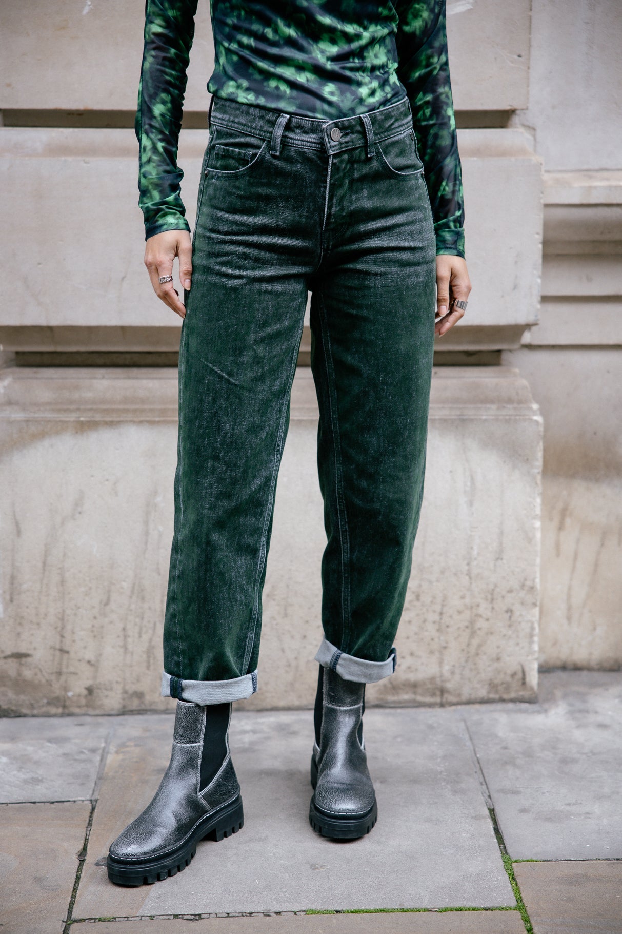 Jeans boyfriend Frau Maeva Denim flox green | Freeman T. Porter
