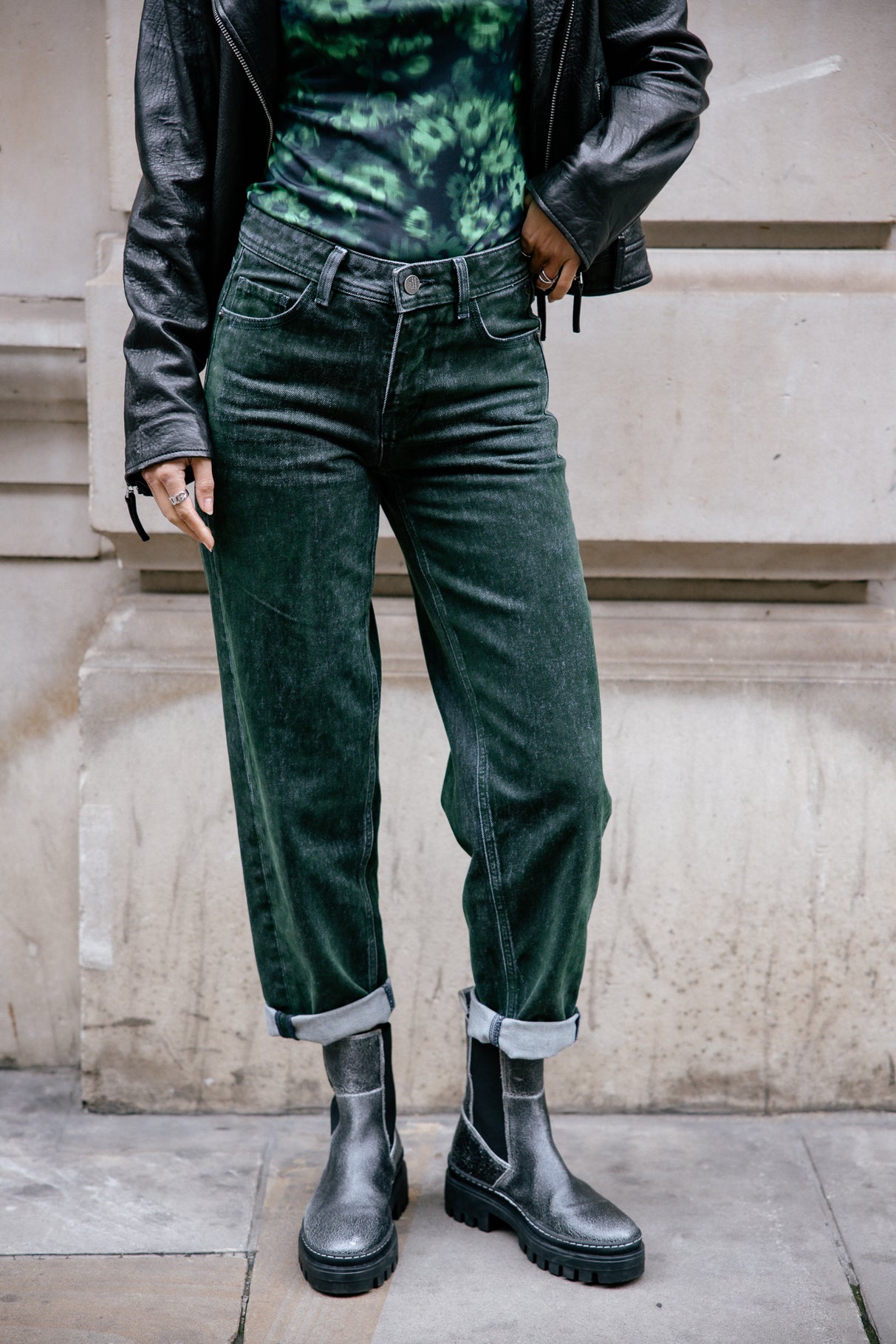 Jeans boyfriend Femme Maeva Denim flox green | Freeman T. Porter