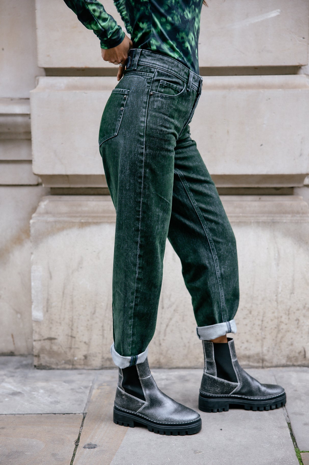 Jeans boyfriend Femme Maeva Denim flox green | Freeman T. Porter