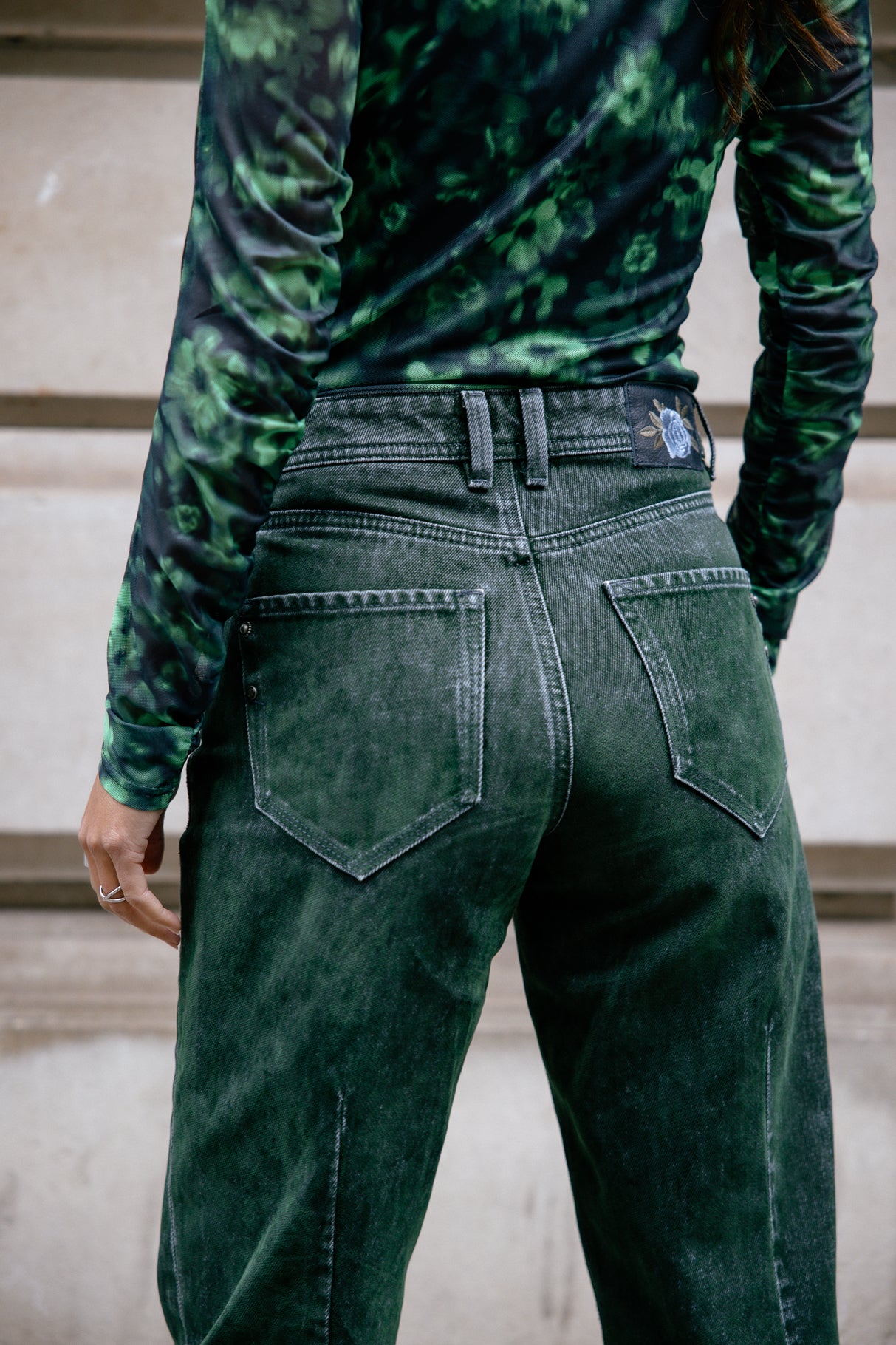 Jeans boyfriend Femme Maeva Denim flox green | Freeman T. Porter