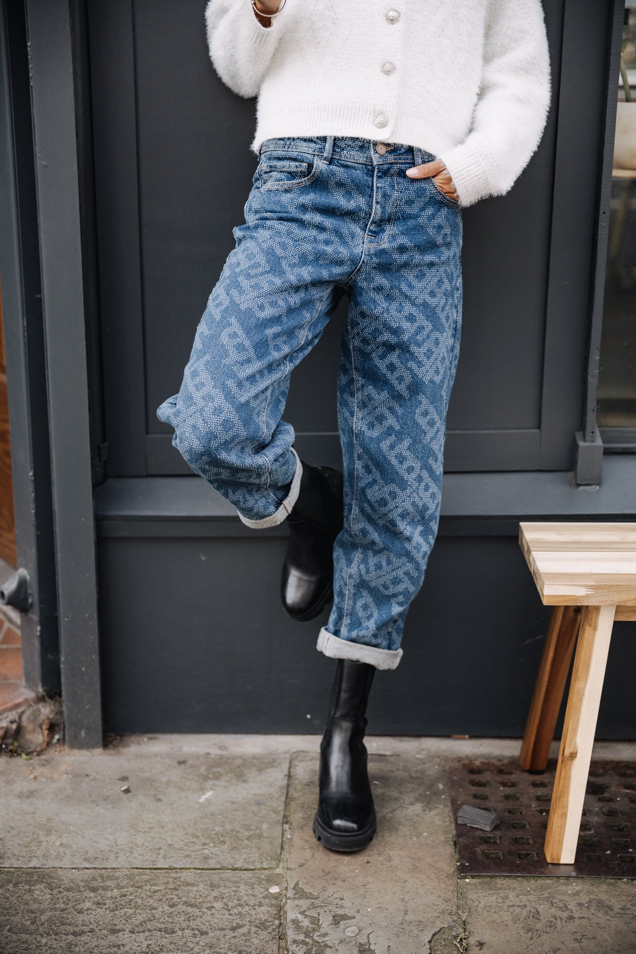 Jeans boyfriend Woman Maeva marvey pique | Freeman T. Porter