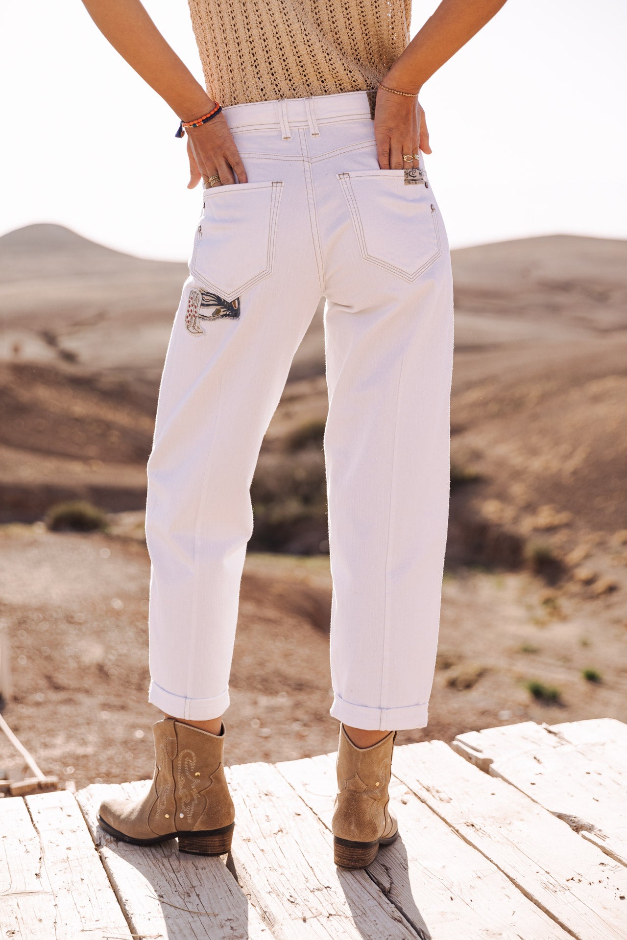 Pantalon boyfriend Woman Maeva Andalousia off white | Freeman T. Porter