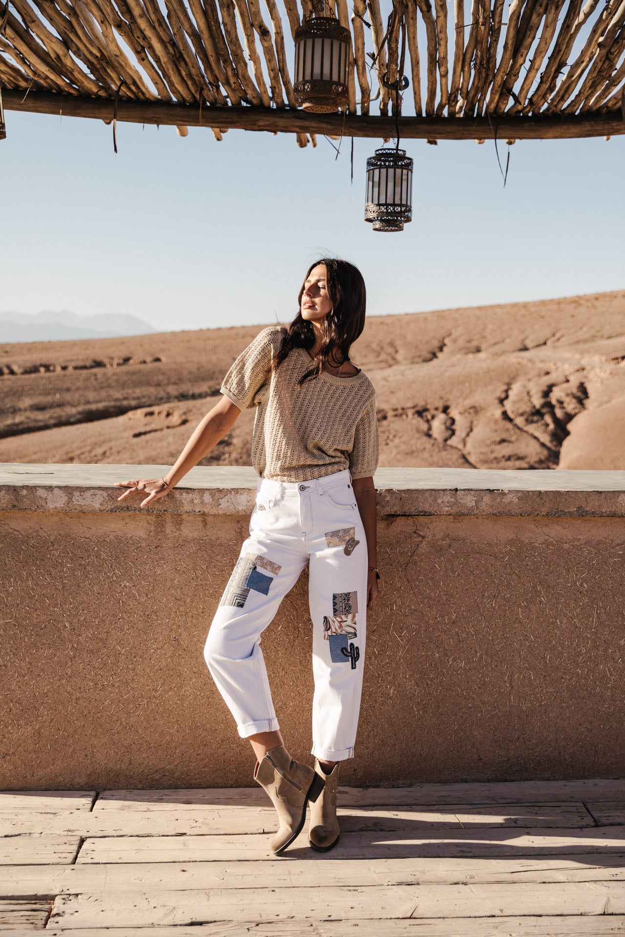 Pantalon boyfriend Woman Maeva Andalousia off white | Freeman T. Porter