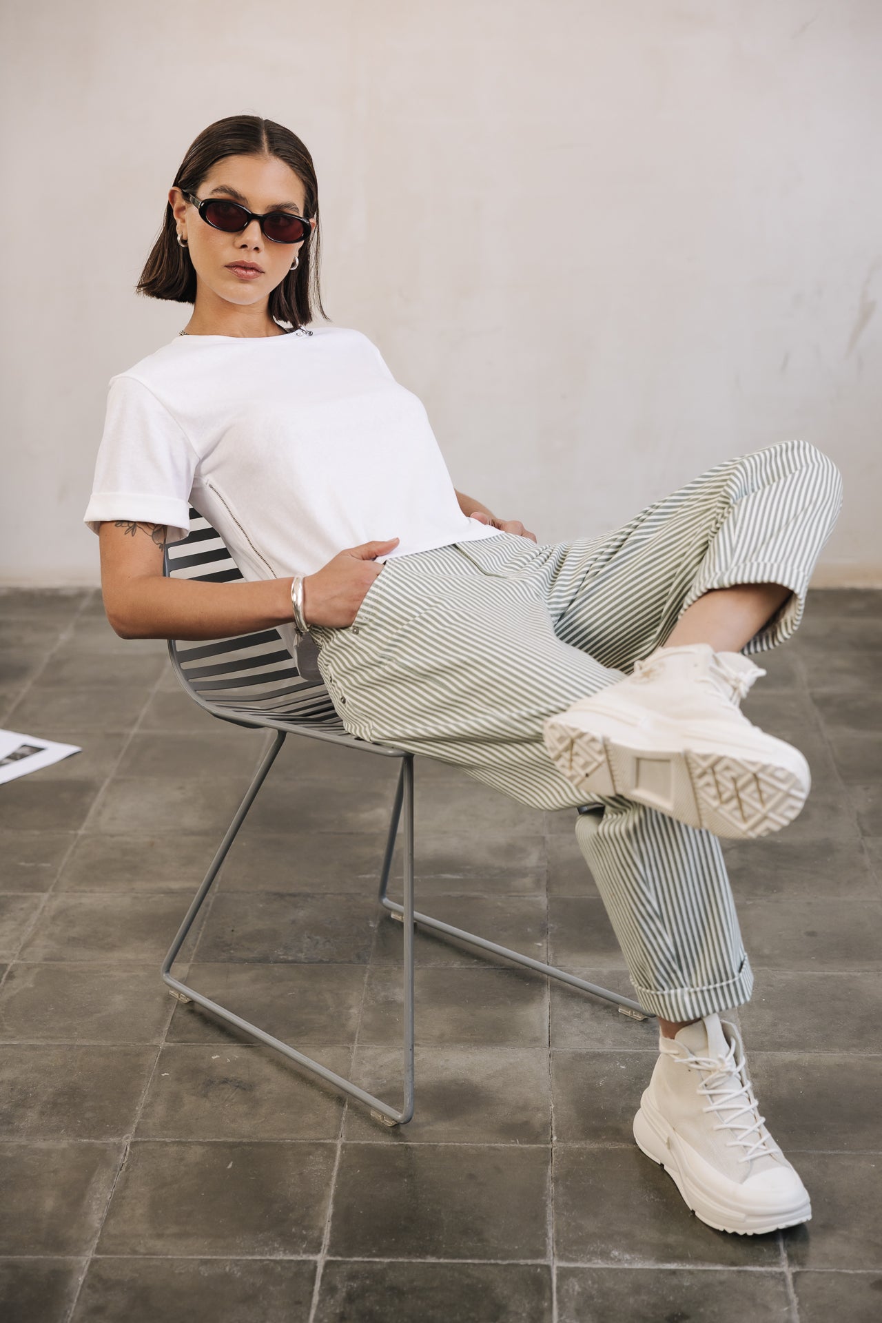 Pantalon boyfriend Femme Maeva Coyote laurel wreath | Freeman T. Porter