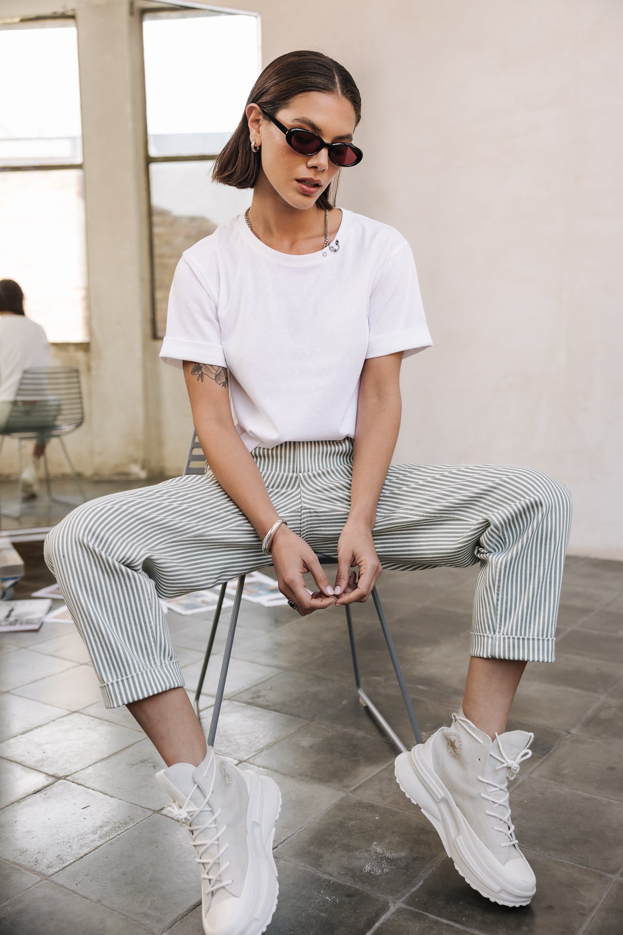 Pantalon boyfriend Femme Maeva Coyote laurel wreath | Freeman T. Porter