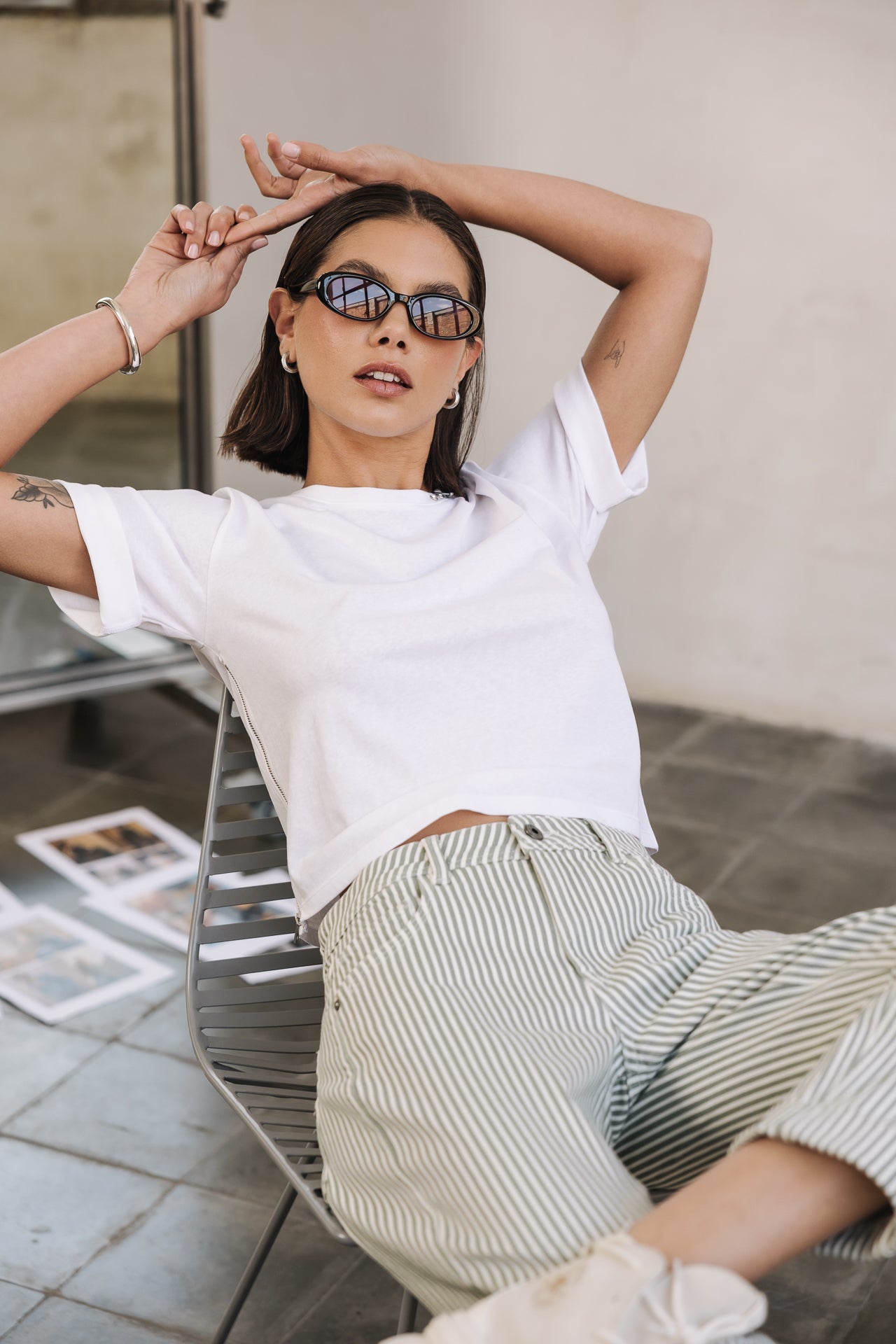 Pantalon boyfriend Femme Maeva Coyote laurel wreath | Freeman T. Porter