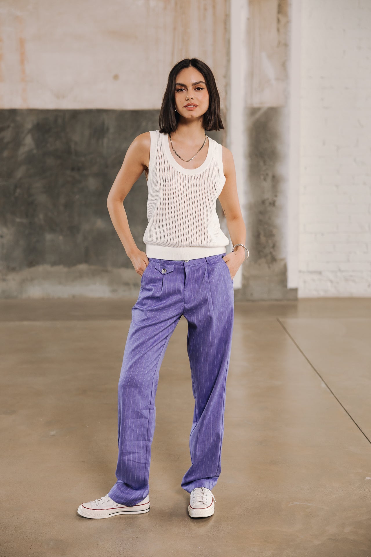 Hose mit hoher Taille Frau Alba Cairo jacaranda | Freeman T. Porter