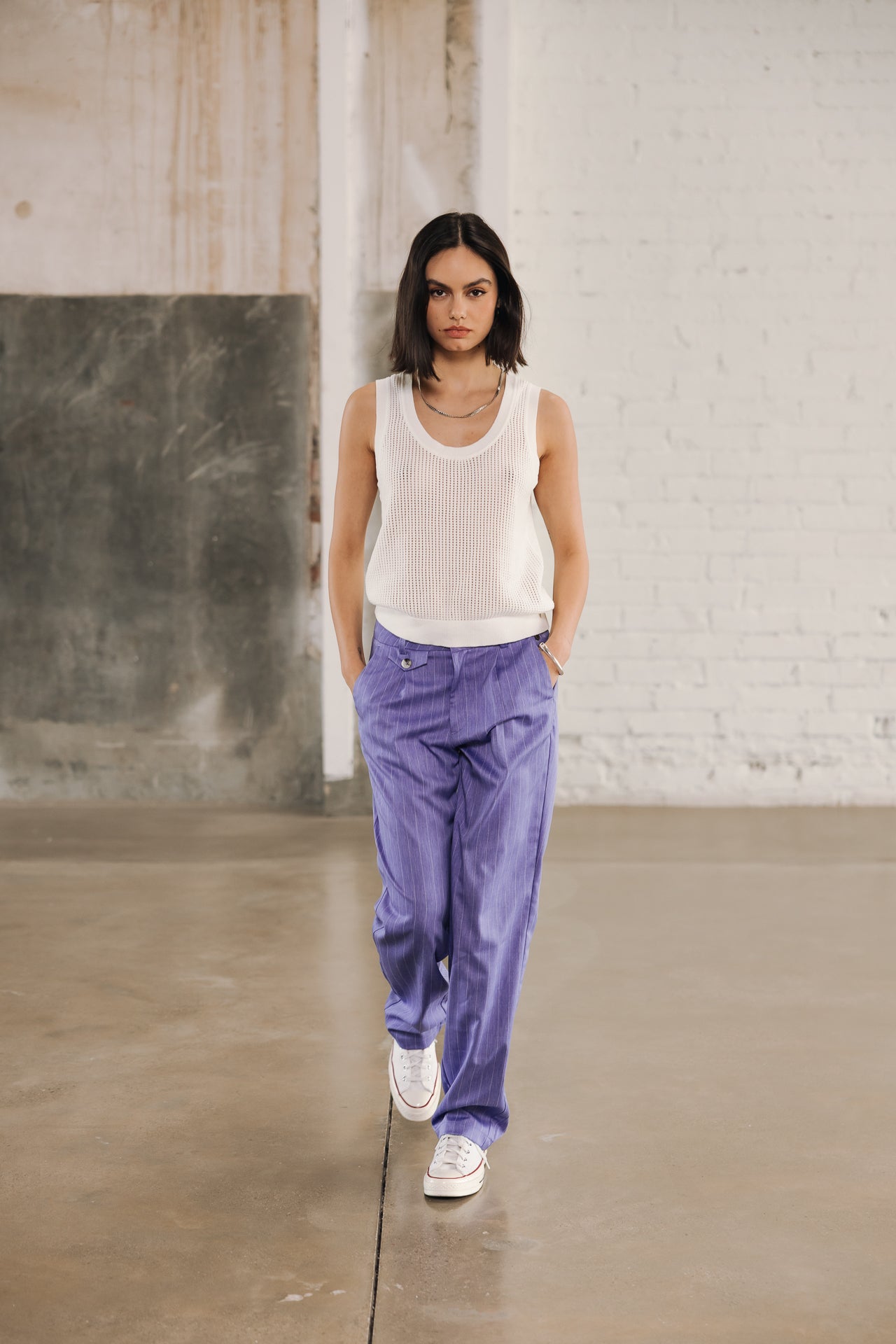 Hose mit hoher Taille Frau Alba Cairo jacaranda | Freeman T. Porter