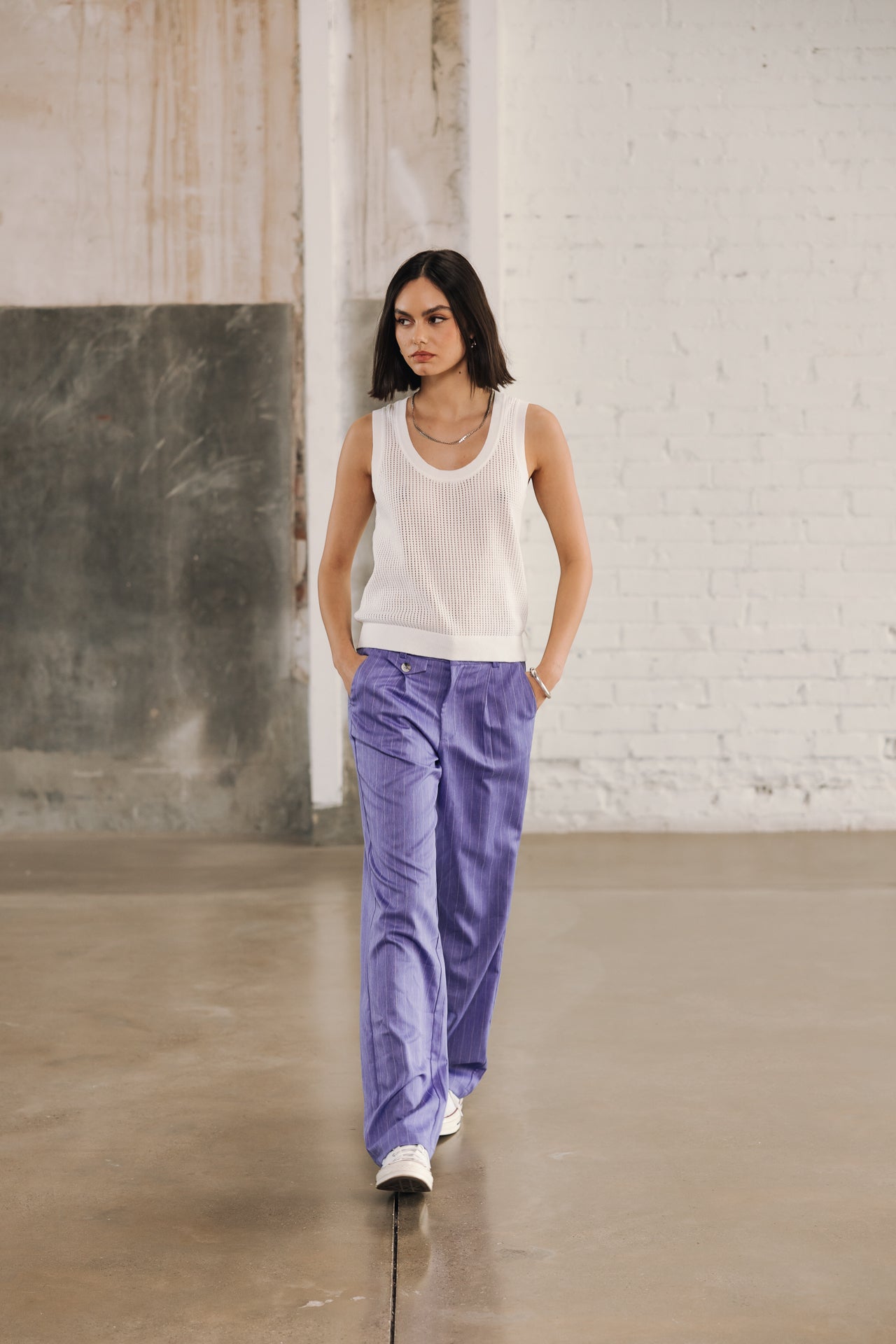 Hose mit hoher Taille Frau Alba Cairo jacaranda | Freeman T. Porter