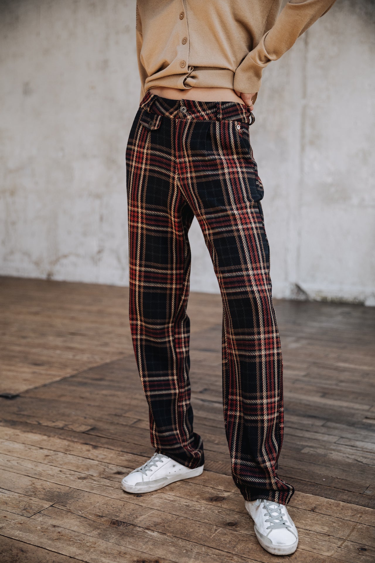 Pantalon droit taille haute Femme Alba Herricheck original | Freeman T. Porter