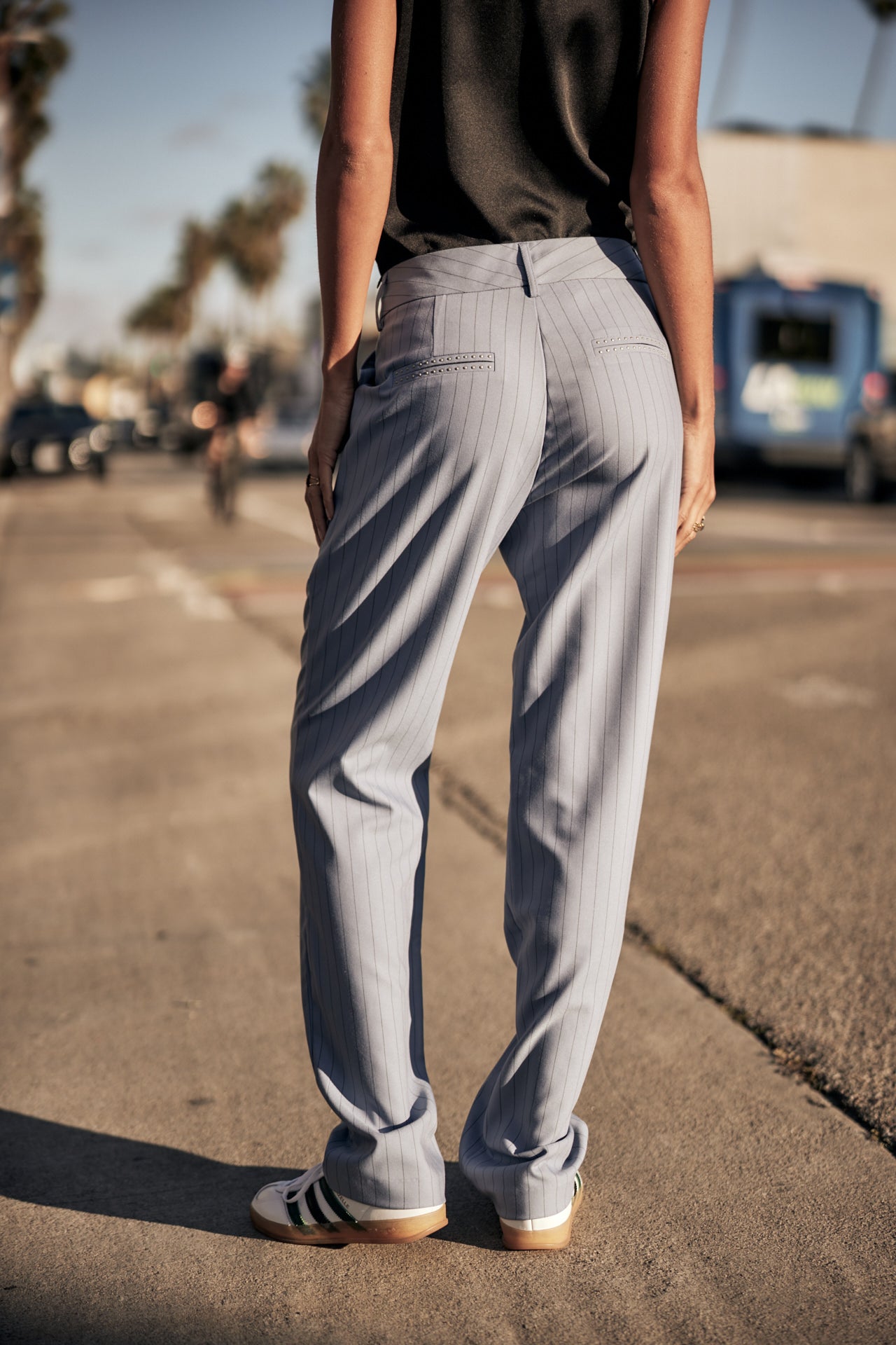 Pantalon droit taille haute Femme Alba Hiroshi coronet blue | Freeman T. Porter