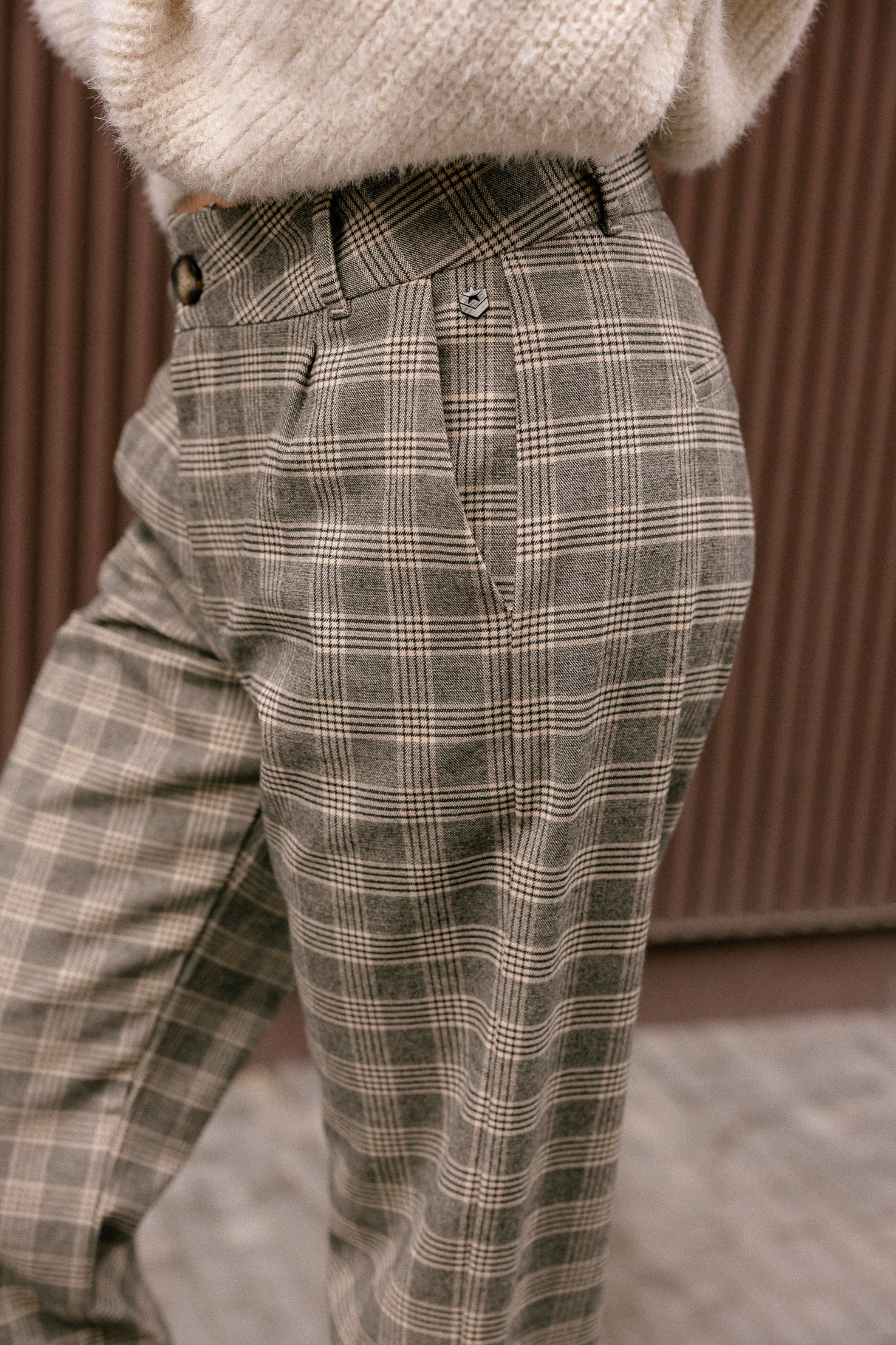 Pantalon droit taille haute Femme Alba Duponti gun metal | Freeman T. Porter