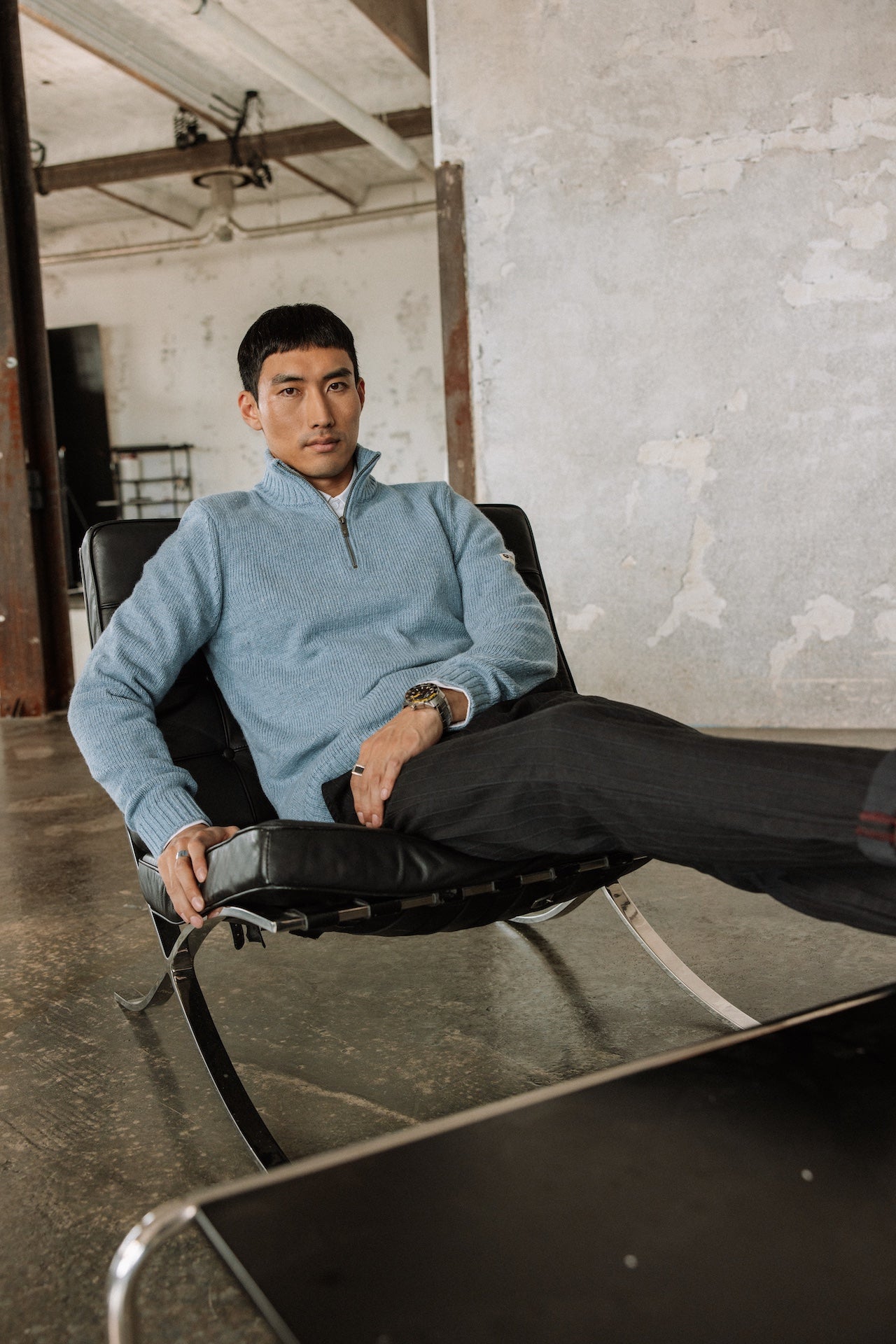 Pantalon chino Homme Bruce Abyss peacoat | Freeman T. Porter