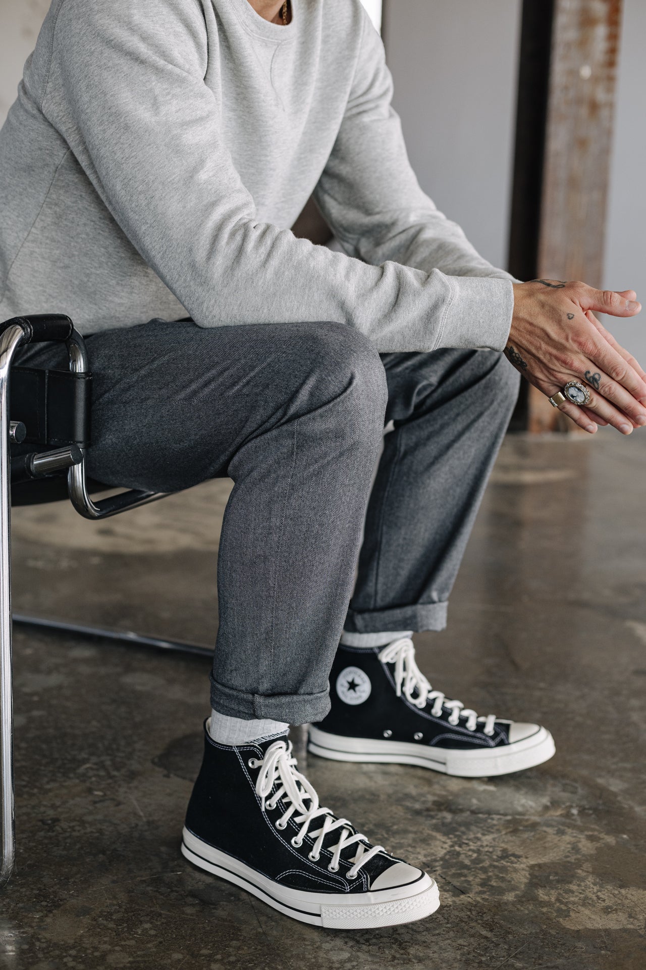 Pantalon chino Homme Bruce Call steel gray | Freeman T. Porter