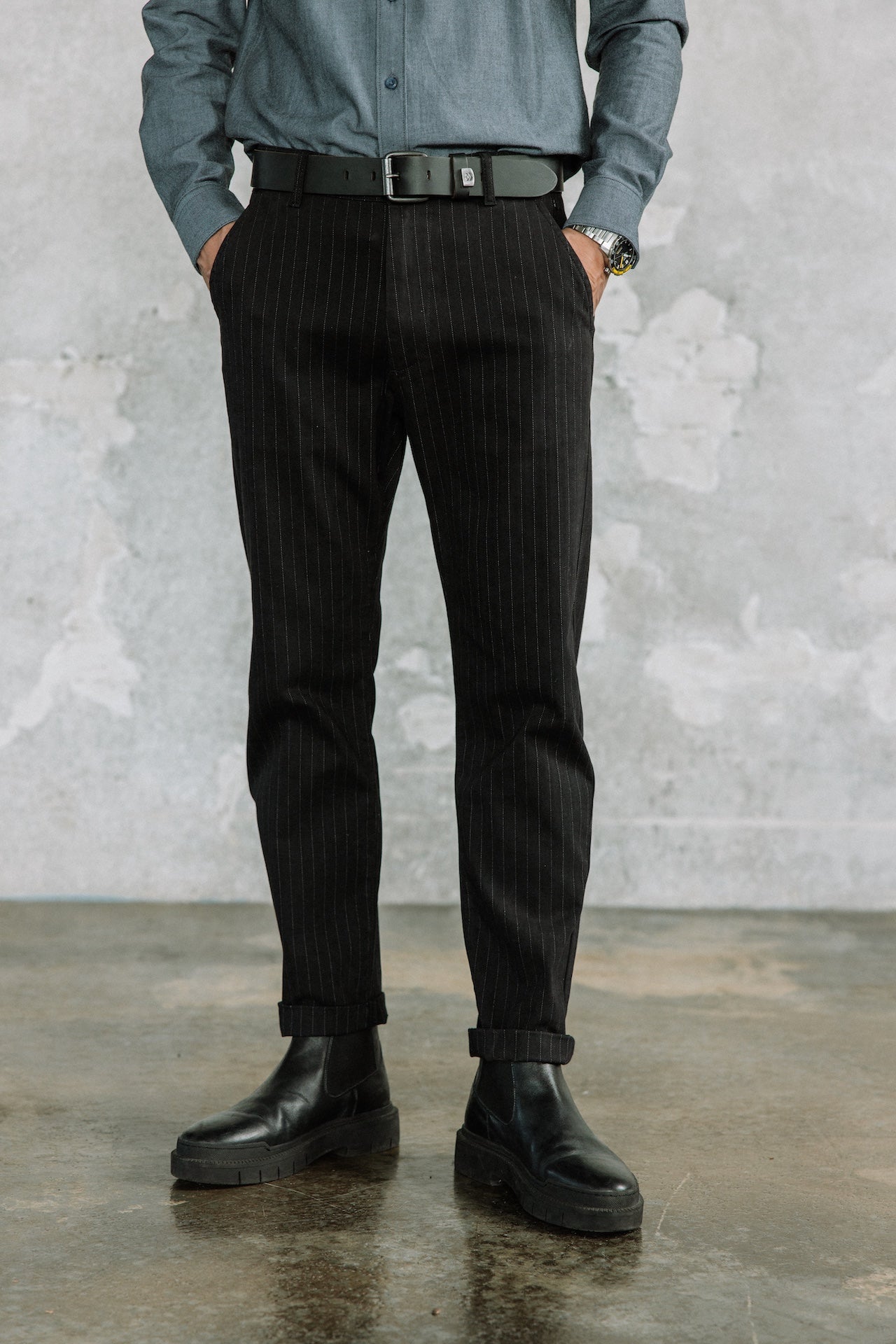 Pantalon chino Mann Bruce Kult black | Freeman T. Porter