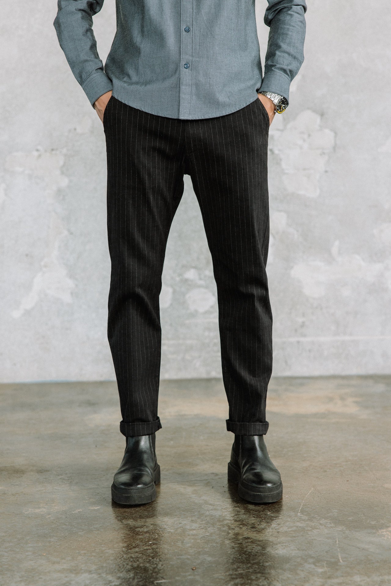 Pantalon chino Homme Bruce Kult black | Freeman T. Porter