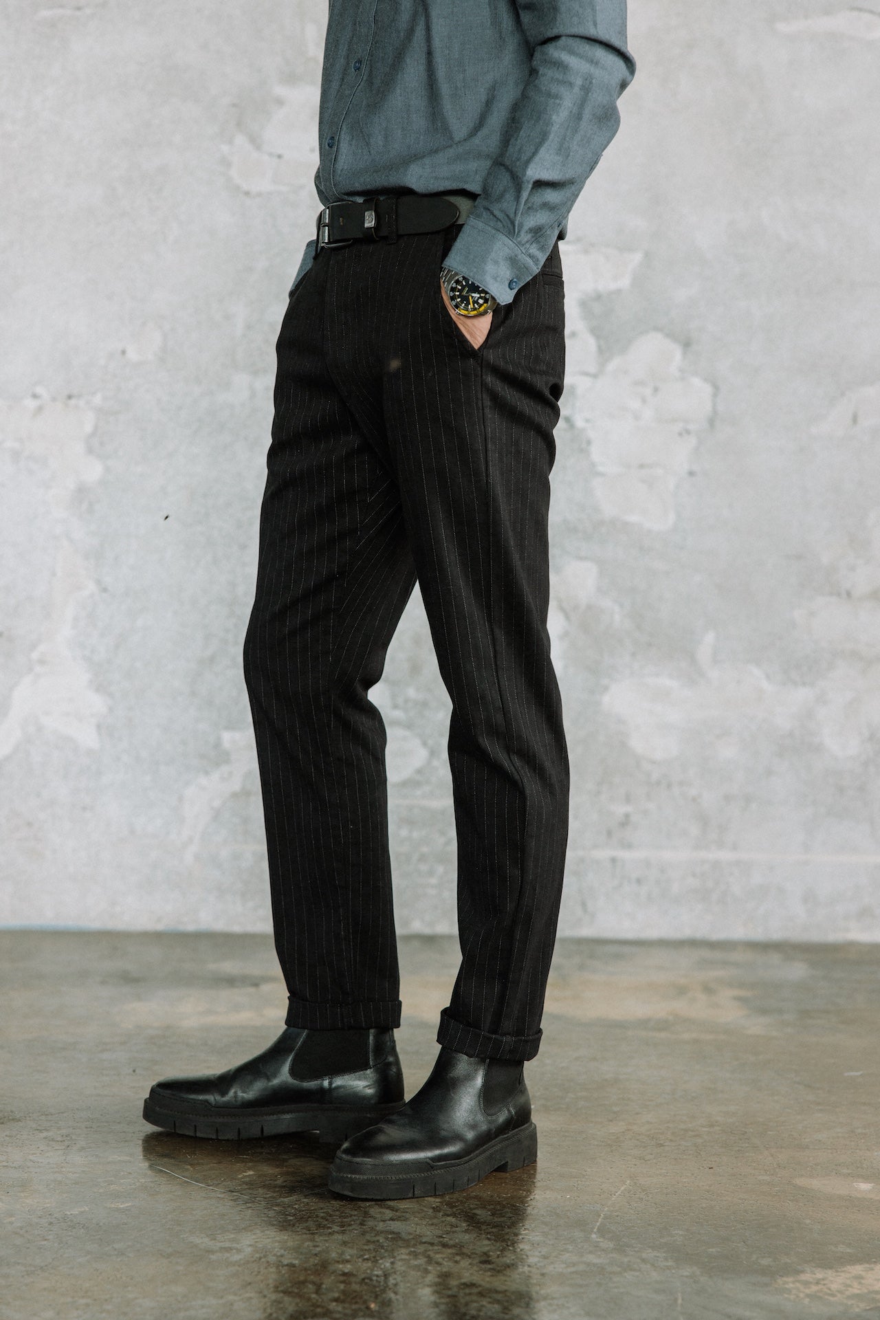 Pantalon chino Homme Bruce Kult black | Freeman T. Porter