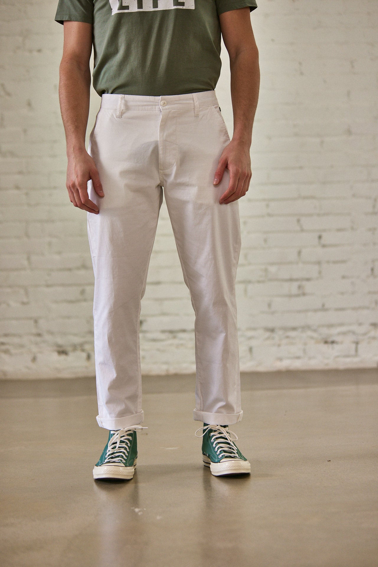 Pantalon chino Homme Bruce Spike bright white | Freeman T. Porter