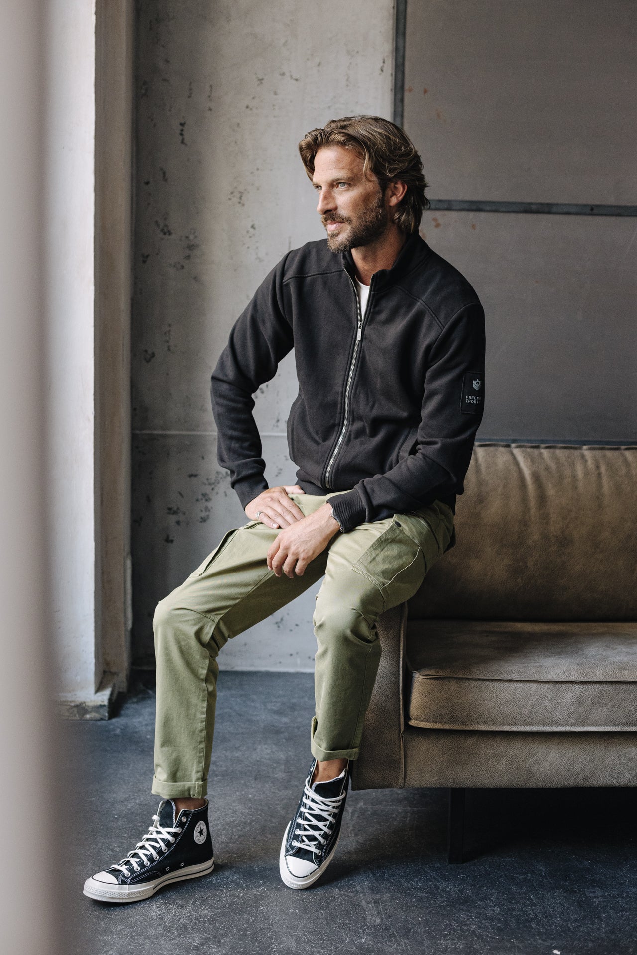 Pantalon cargo Mann Hugo Zip Oregon deep lichen green | Freeman T. Porter
