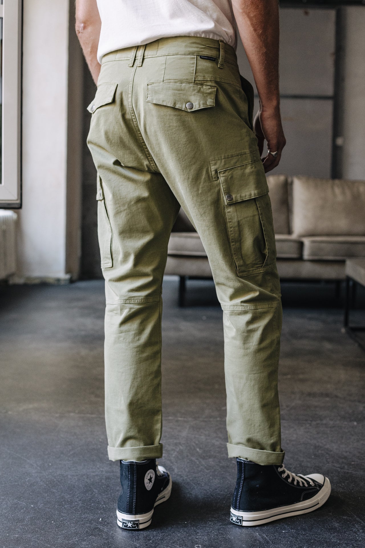 Pantalon cargo Mann Hugo Zip Oregon deep lichen green | Freeman T. Porter