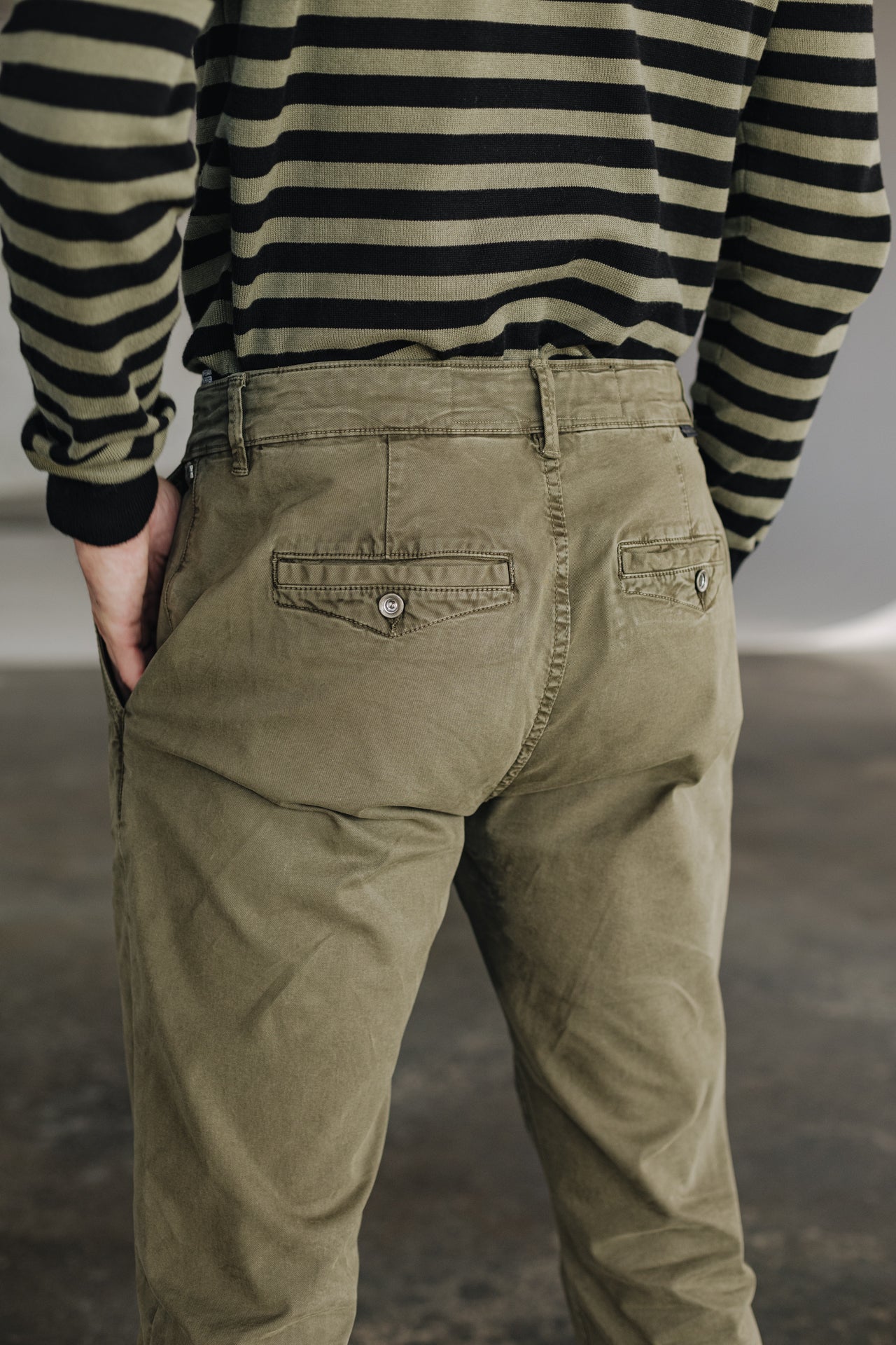 Pantalon chino Men Gino Bellissimo olive night | Freeman T. Porter