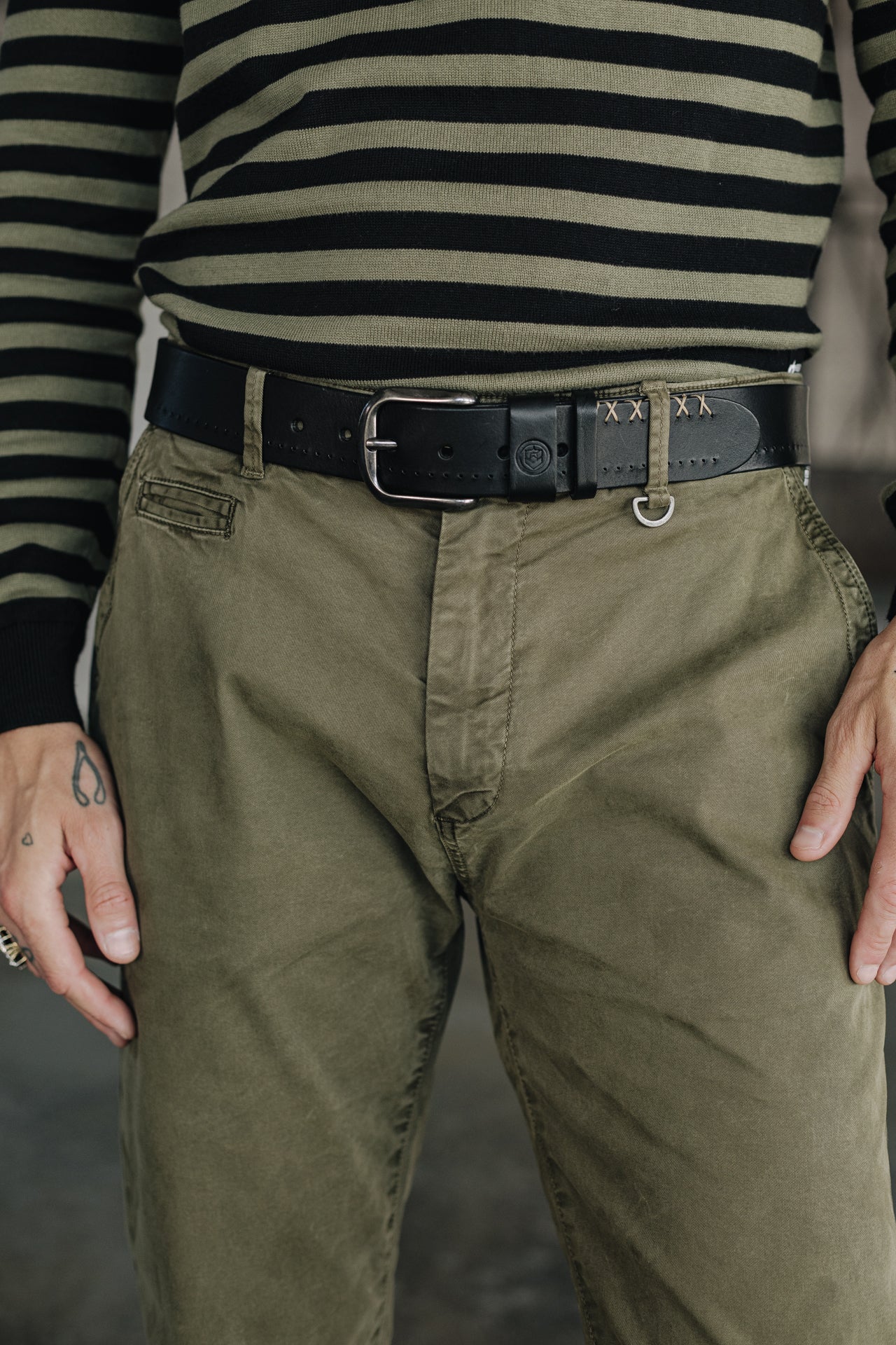 Pantalon chino Men Gino Bellissimo olive night | Freeman T. Porter