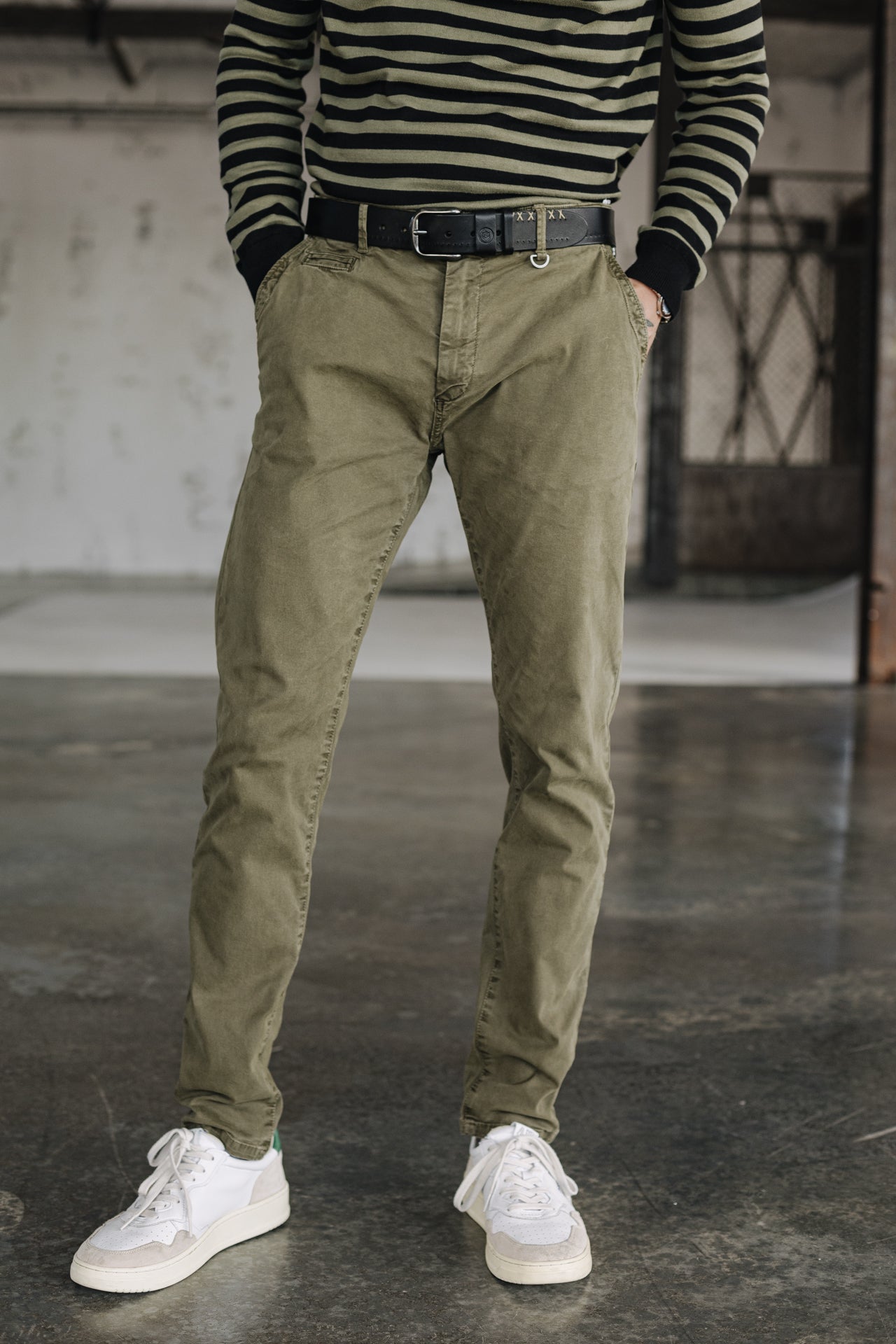 Pantalon chino Men Gino Bellissimo olive night | Freeman T. Porter