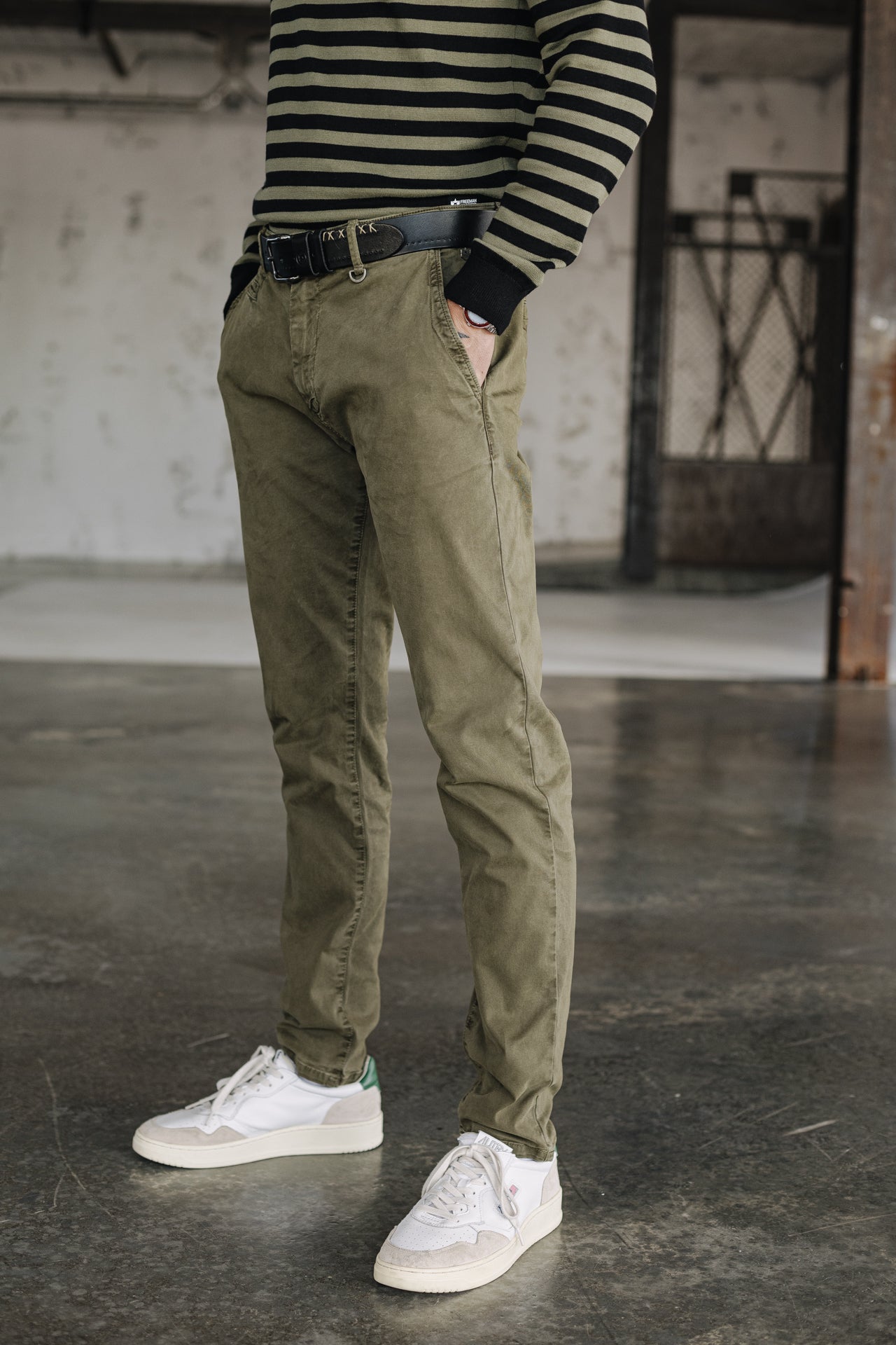 Pantalon chino Men Gino Bellissimo olive night | Freeman T. Porter