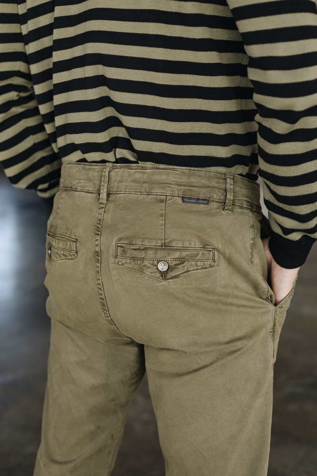 Pantalon chino Men Gino Bellissimo olive night | Freeman T. Porter