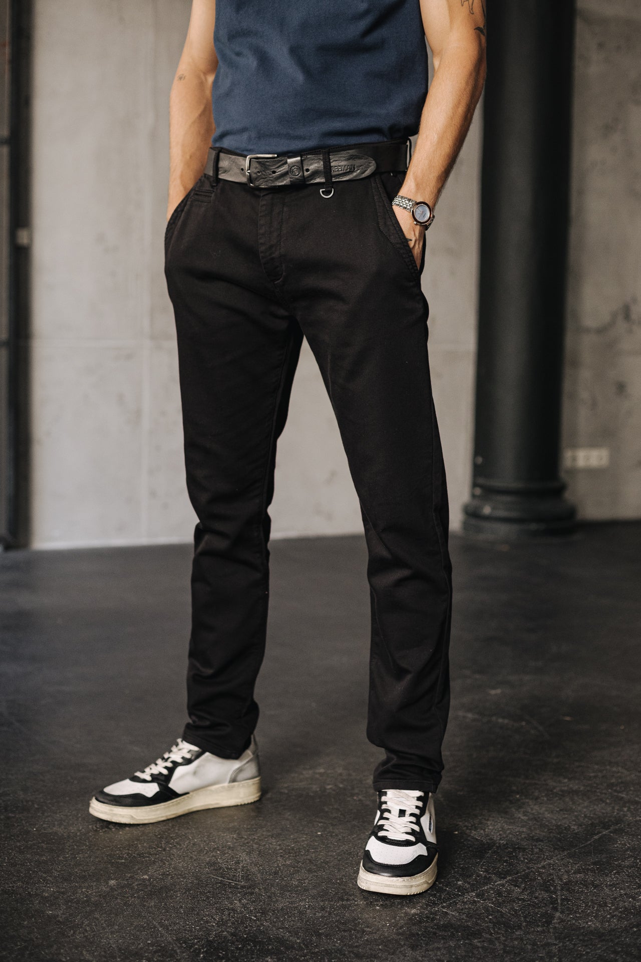Pantalon chino Homme Gino Epic black | Freeman T. Porter