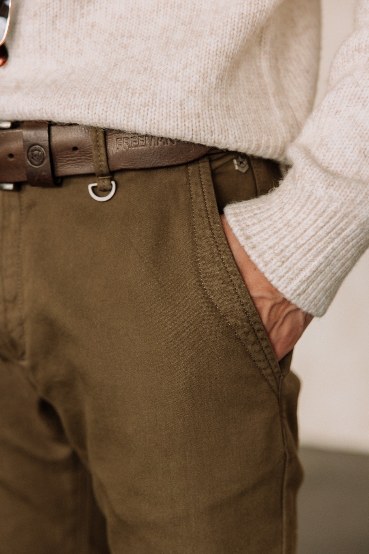 Pantalon chino Homme Gino Epic olive night | Freeman T. Porter