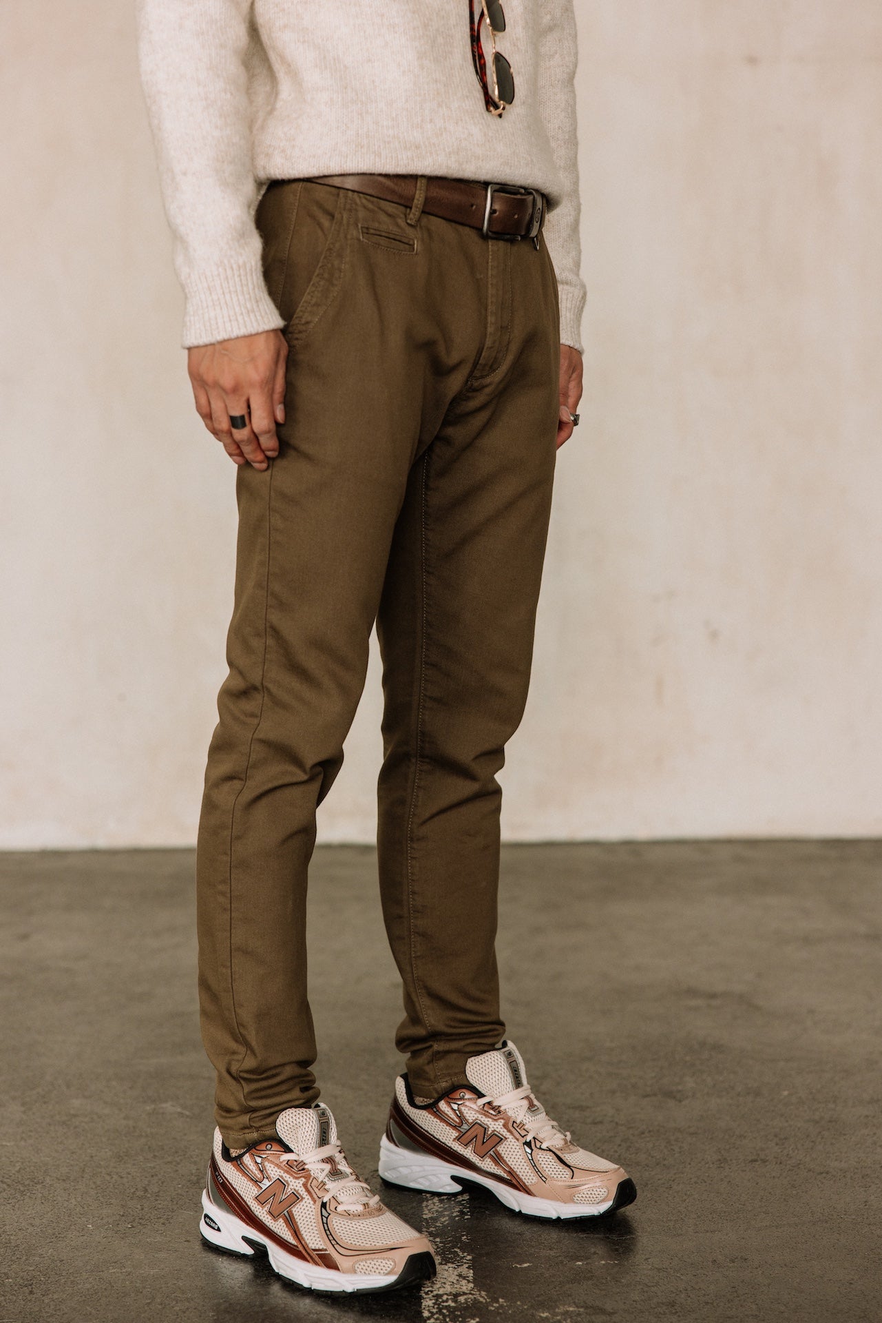 Pantalon chino Homme Gino Epic olive night | Freeman T. Porter