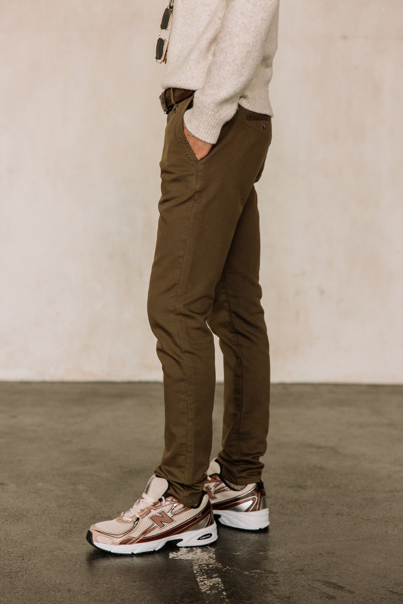 Pantalon chino Homme Gino Epic olive night | Freeman T. Porter