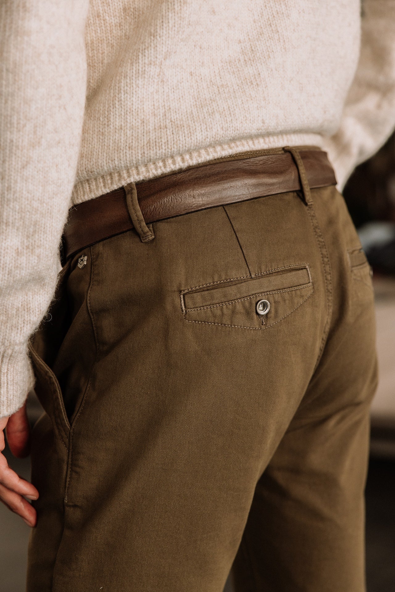 Pantalon chino Homme Gino Epic olive night | Freeman T. Porter