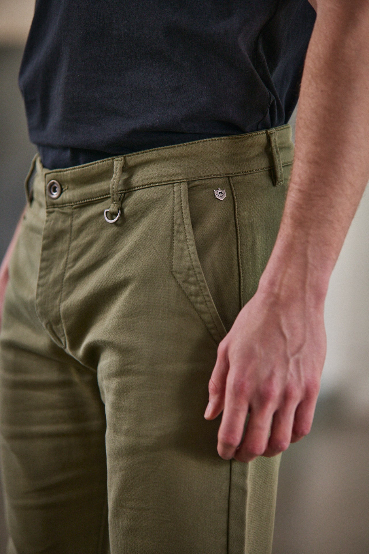 Pantalon chino Homme Gino Epic deep lichen green | Freeman T. Porter