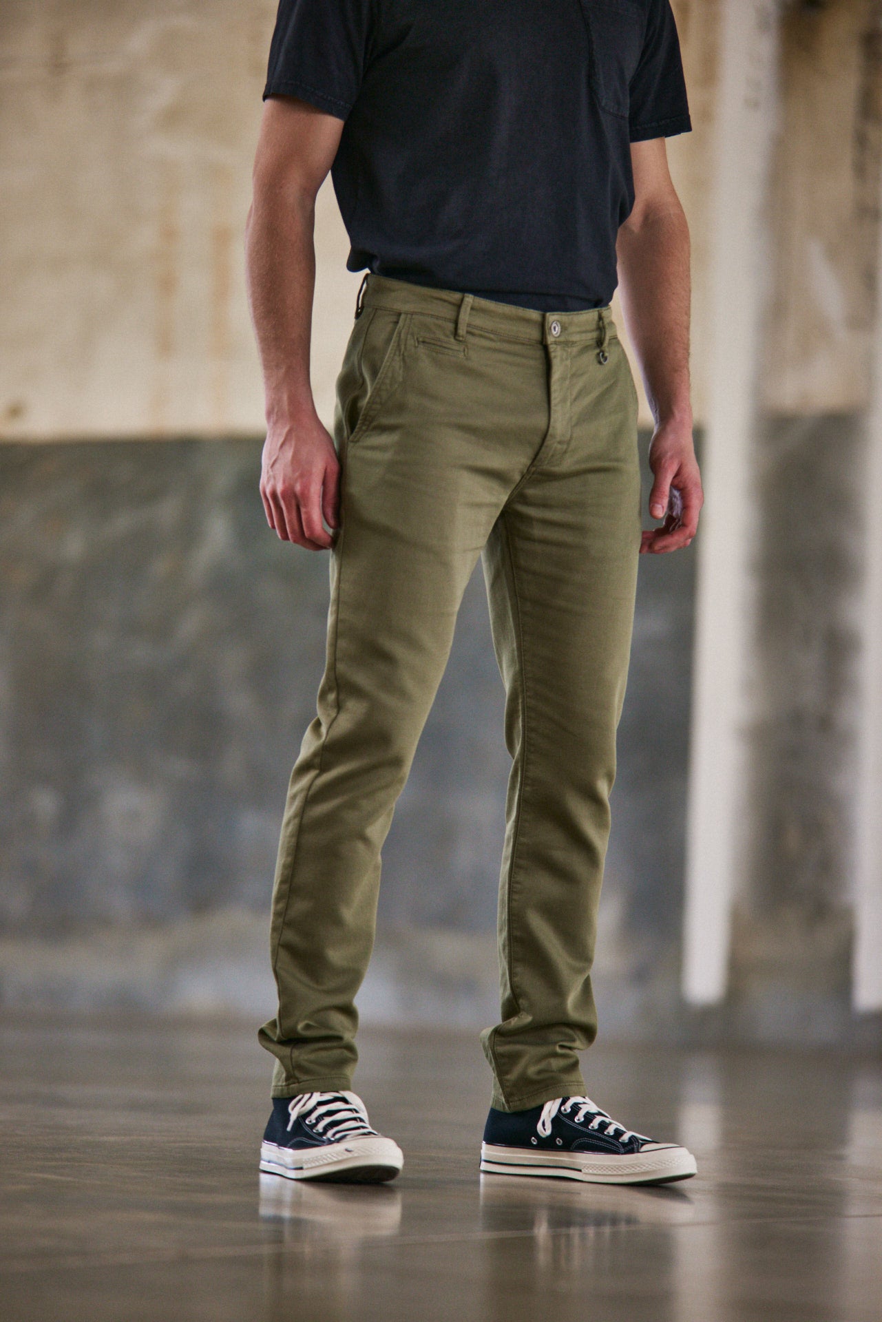 Pantalon chino Homme Gino Epic deep lichen green | Freeman T. Porter
