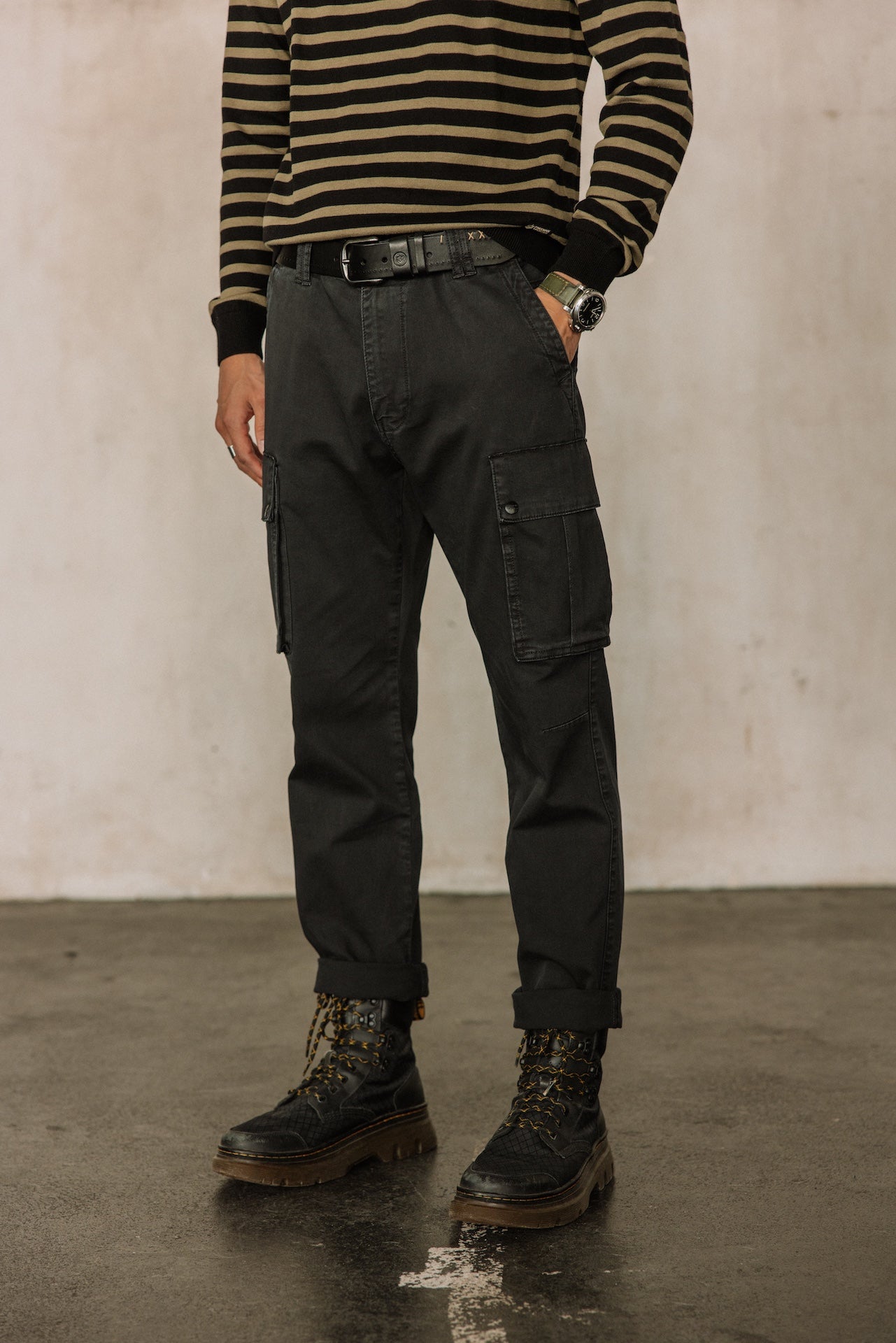 Pantalon droit Mann Davy Defense black | Freeman T. Porter