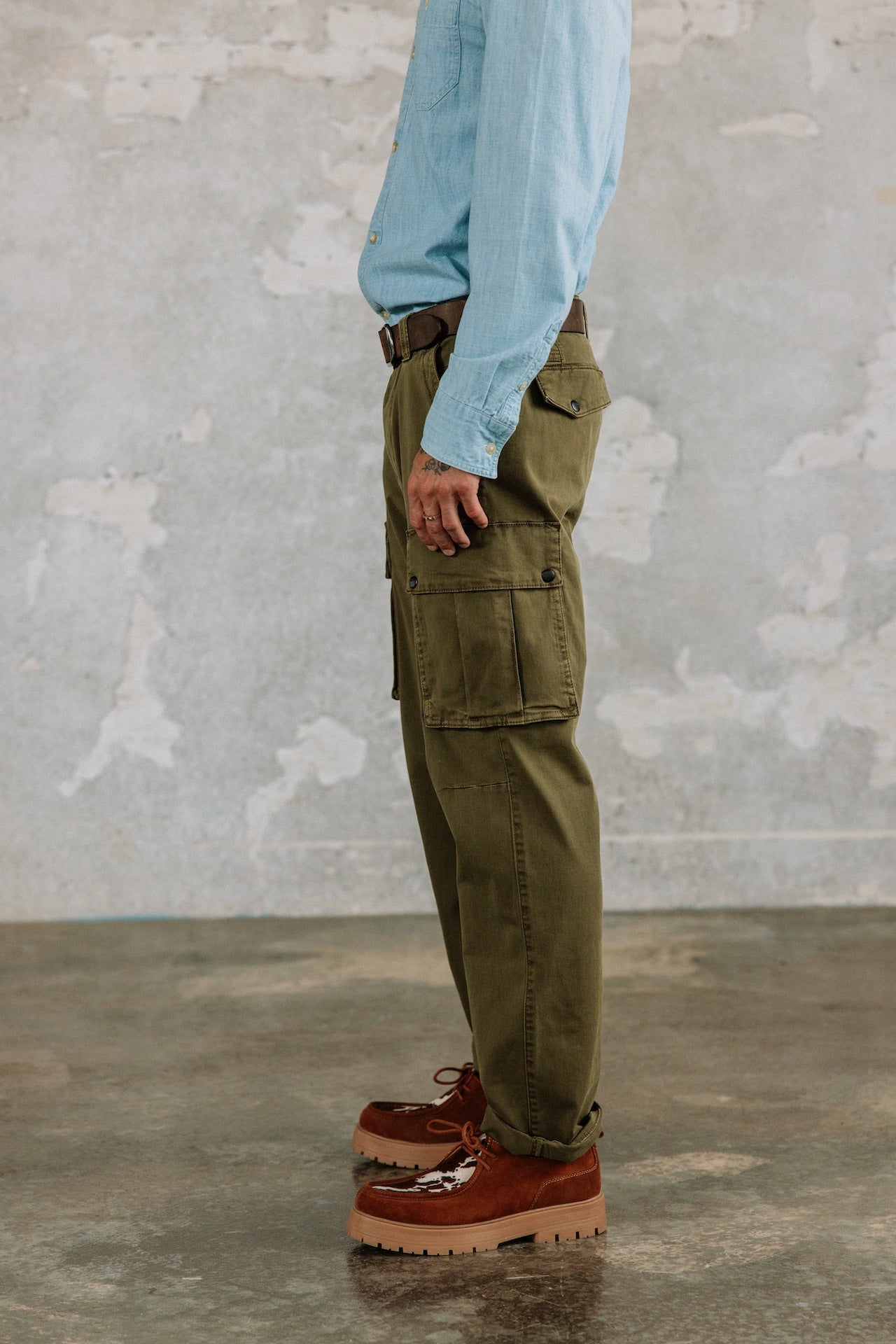 Pantalon droit Men Davy Defense olive night | Freeman T. Porter