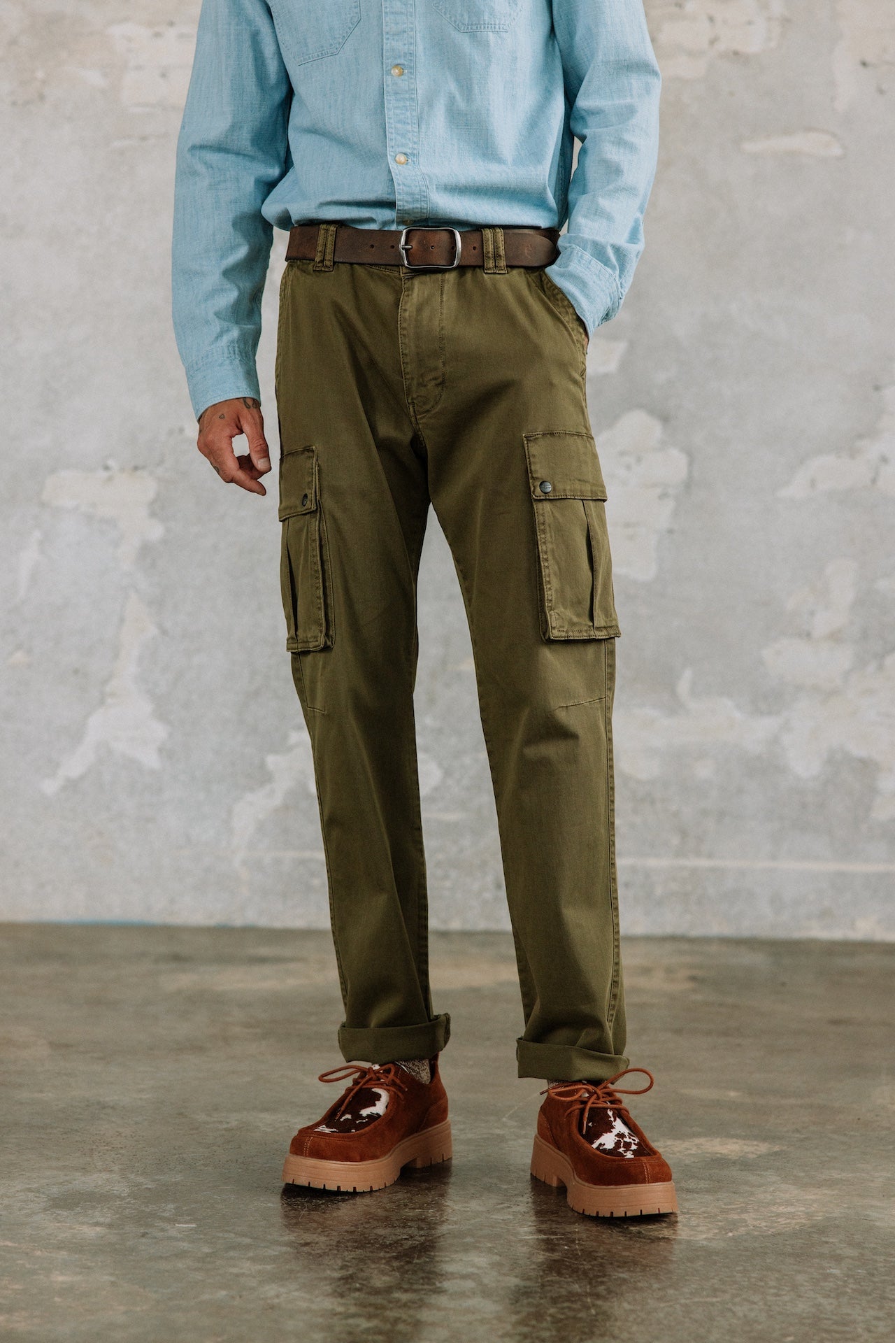 Pantalon droit Men Davy Defense olive night | Freeman T. Porter