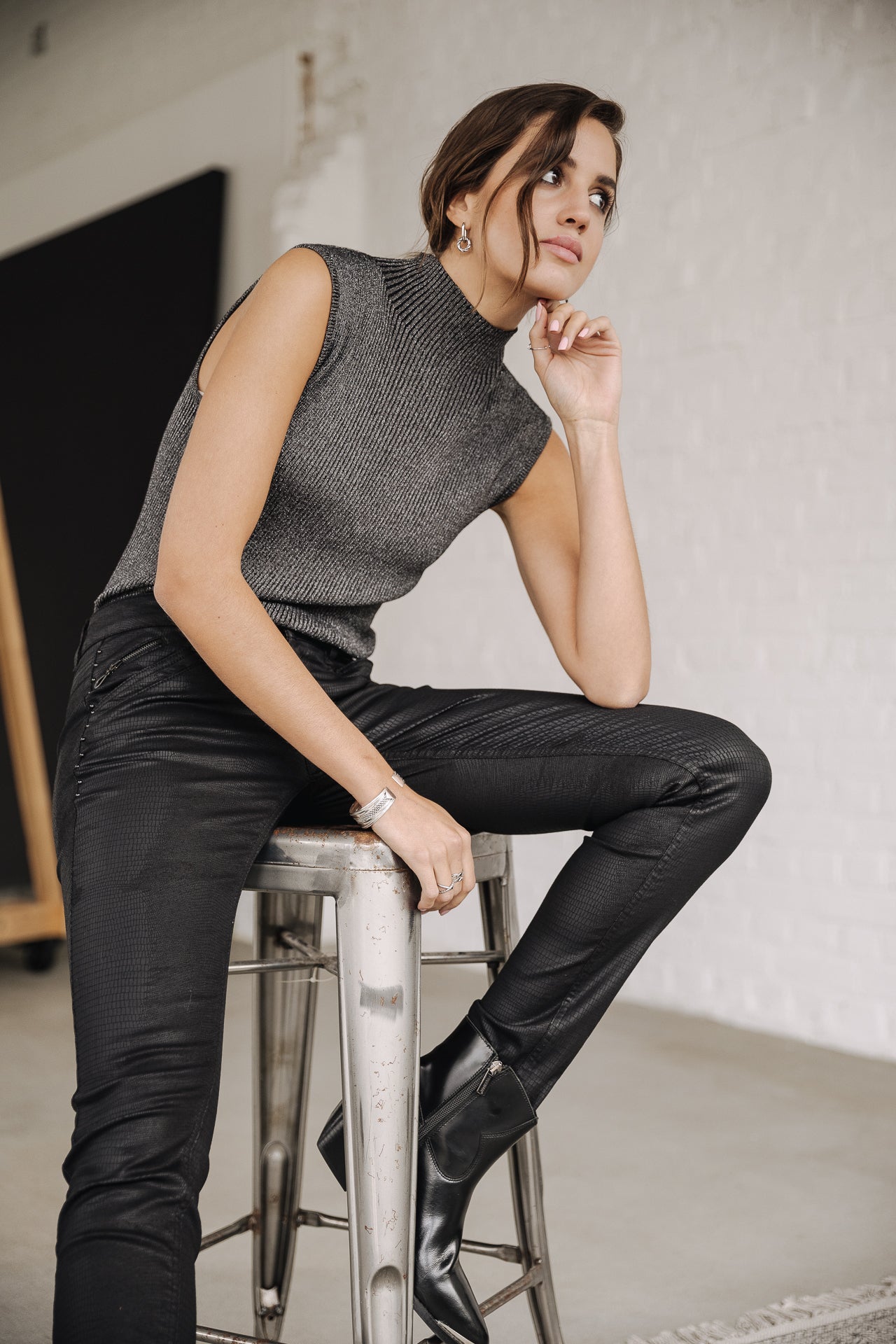 Pantalon slim Femme Kaylee Boalina black | Freeman T. Porter