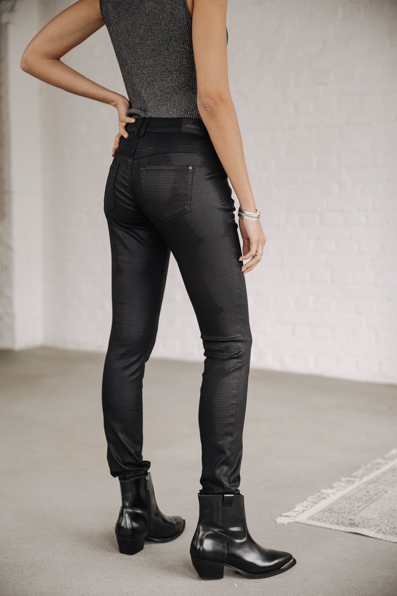 Pantalon slim Femme Kaylee Boalina black | Freeman T. Porter