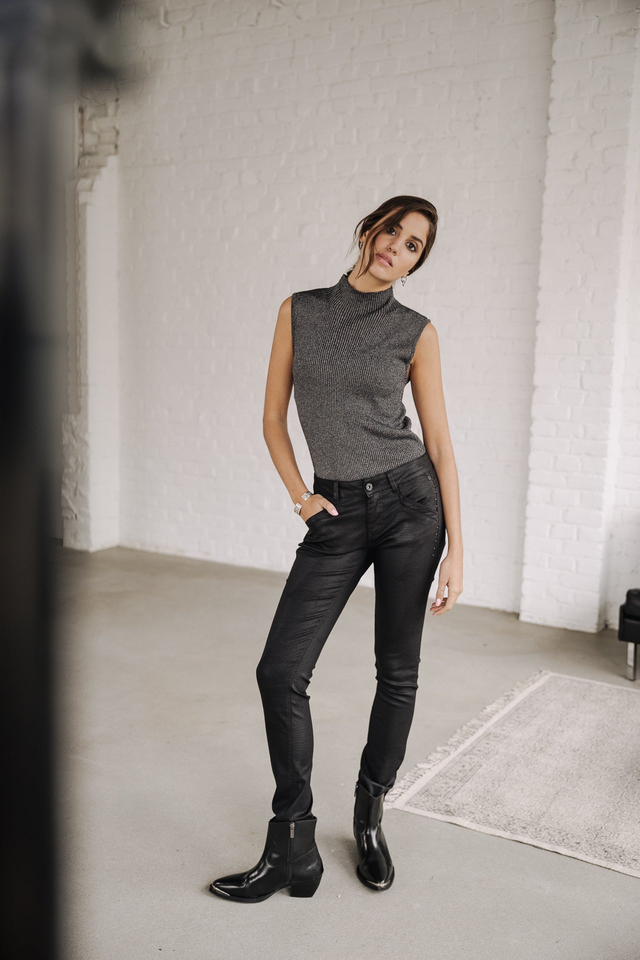 Pantalon slim Femme Kaylee Boalina black | Freeman T. Porter