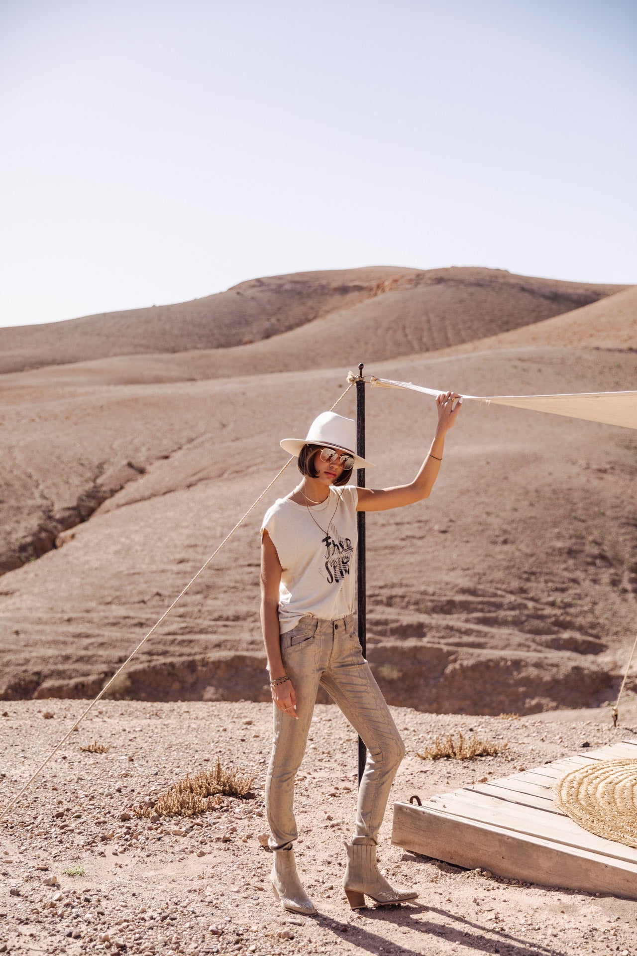 Pantalon slim Femme Kaylee Goldy gold | Freeman T. Porter