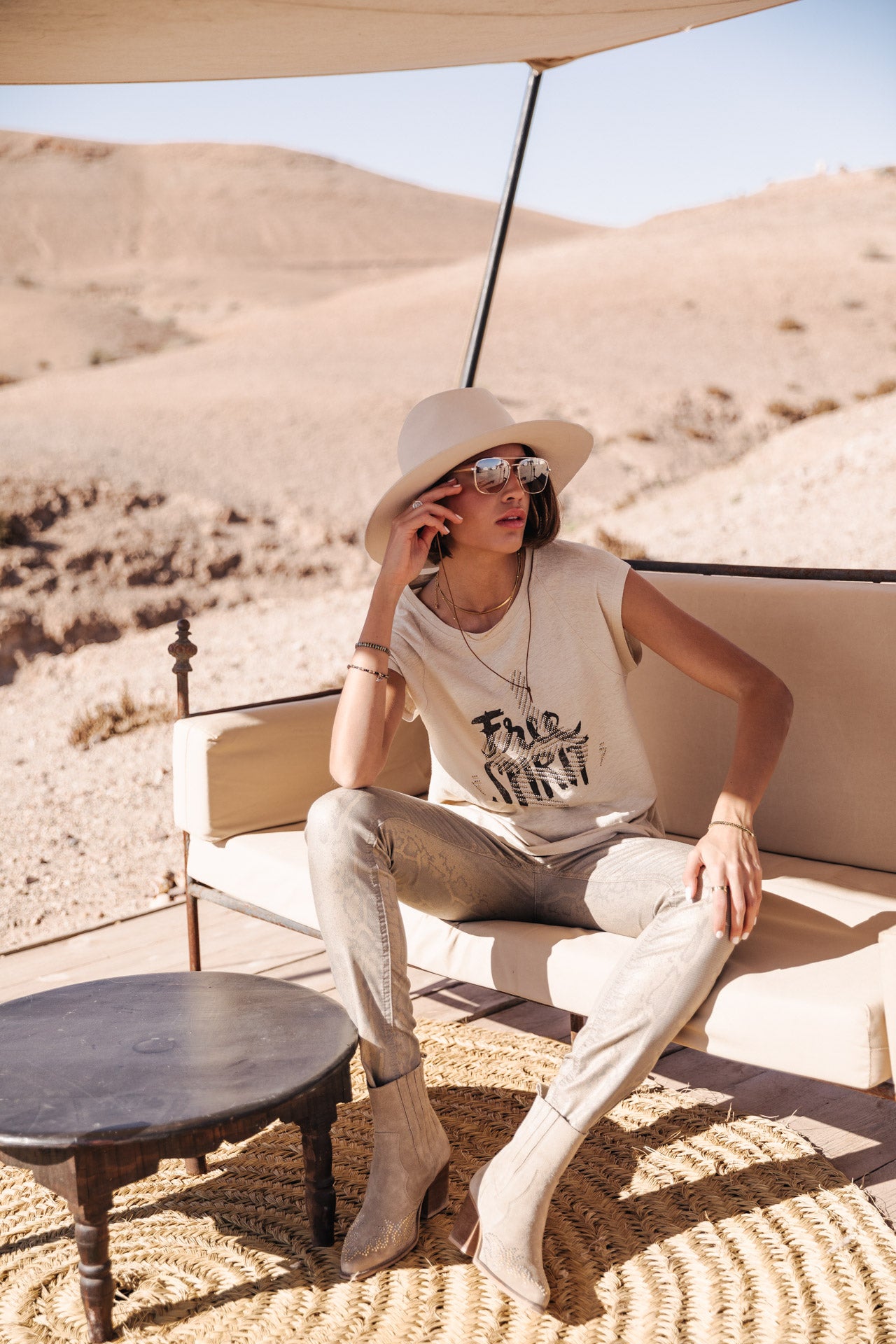 Pantalon slim Femme Kaylee Goldy gold | Freeman T. Porter