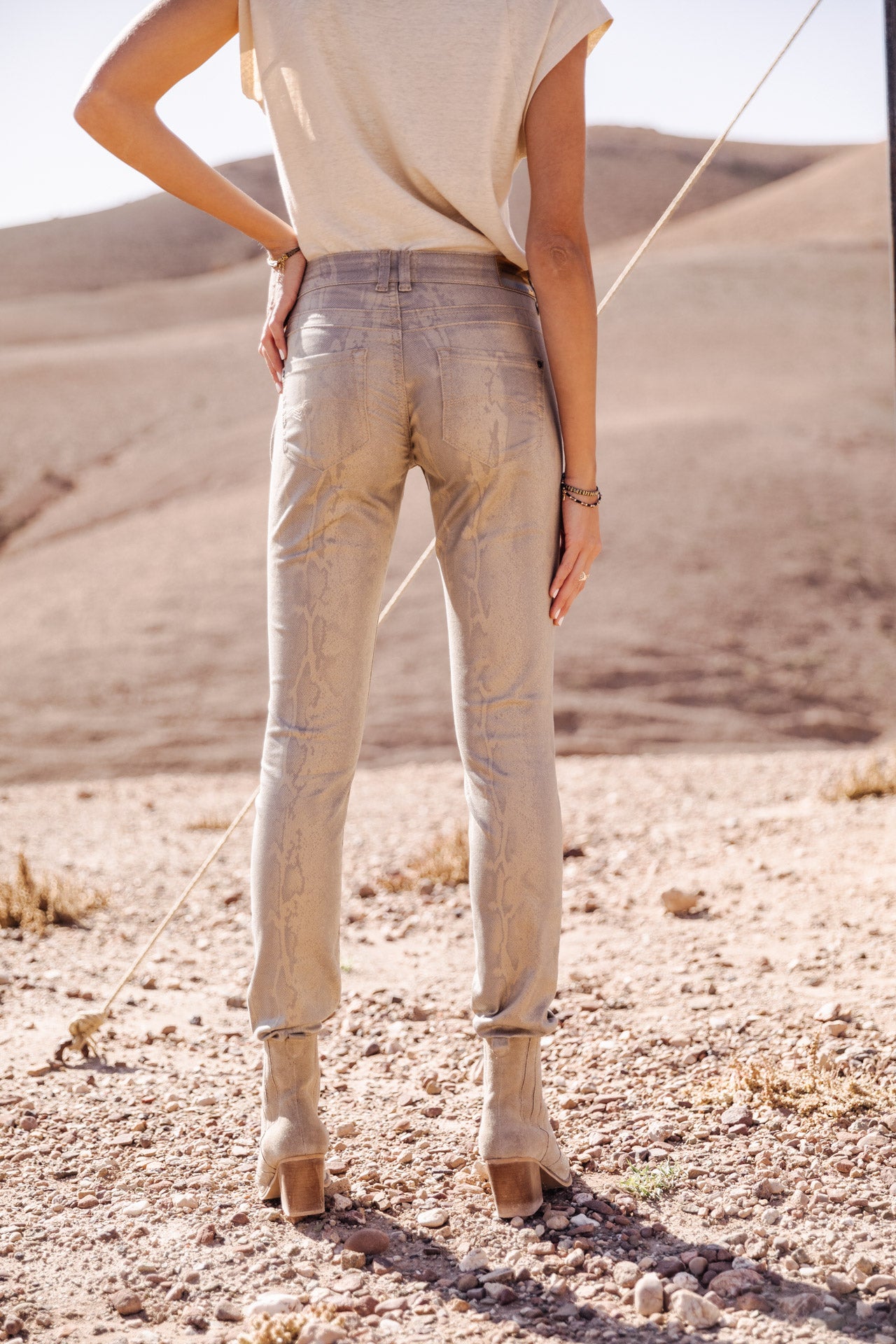 Pantalon slim Femme Kaylee Goldy gold | Freeman T. Porter