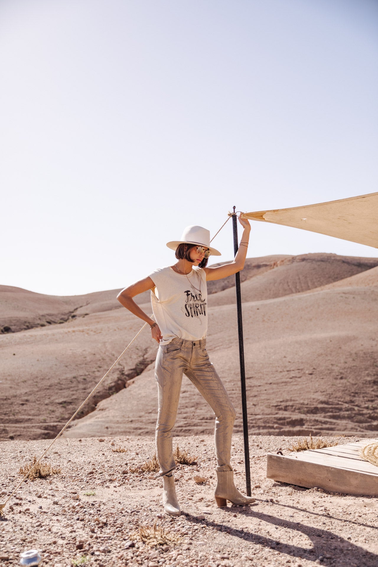 Pantalon slim Femme Kaylee Goldy gold | Freeman T. Porter